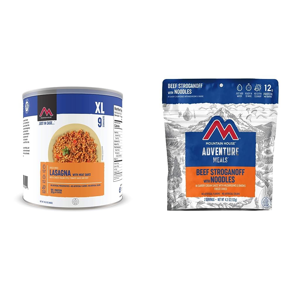 Mountain House Lasagna with Meat Sauce | Freeze Dried Backpacking & Camping Food |2 Servings