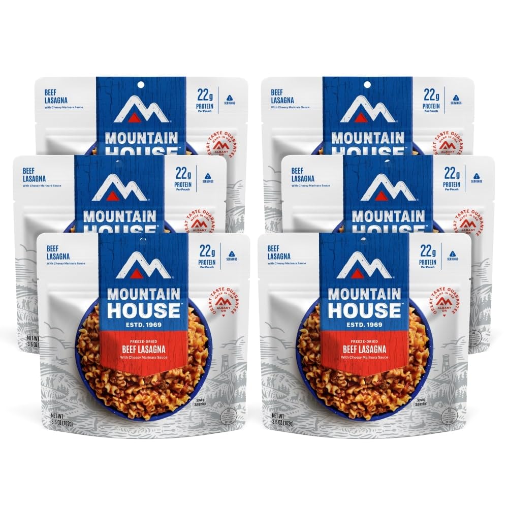 Mountain House Lasagna with Meat Sauce | Freeze Dried Backpacking & Camping Food |2 Servings