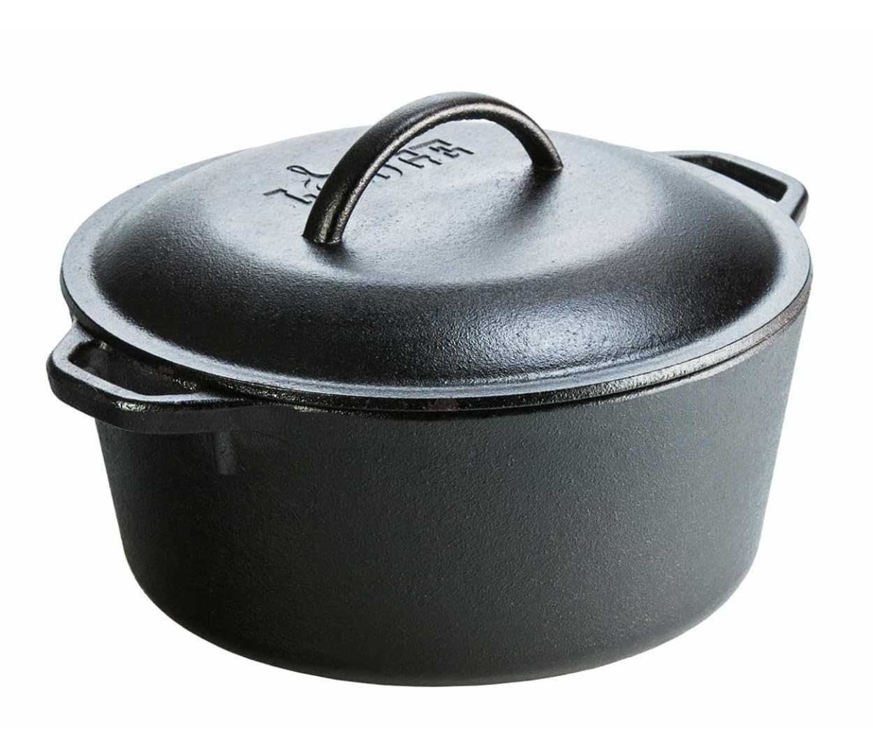 Lodge Pre-Seasoned Cast Iron Double Dutch Oven With Loop Handles, 5 qt