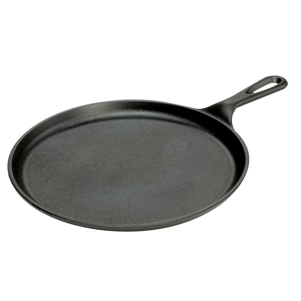 Lodge Seasoned Cast Iron 5 Piece Bundle. 10.5" Griddle, 8" Skillet, 10.25" Skillet, 10.25" Dutch Oven, and 10.25" Lid,Black