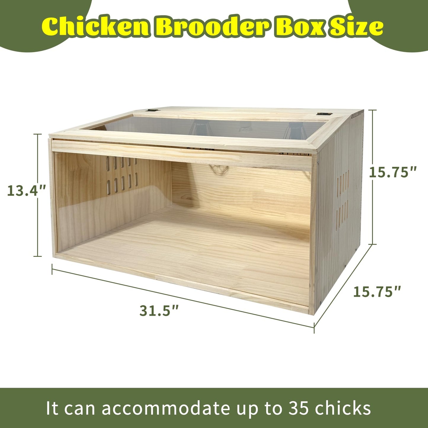 25-Piece Large Chicken Brooder Box Kit, All-in-One Kit Brooder Box, Drawer Manure Separation, Up to 35 Chicks Capacity, Brooder for Chicks, Ducks, Quails, Hamsters, Pattern C, 32" L x 16" W x 16" H