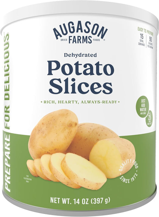 Augason Farms Dehydrated Potato Slices Can, Emergency Food Supply, Everyday Meals, 15 Servings