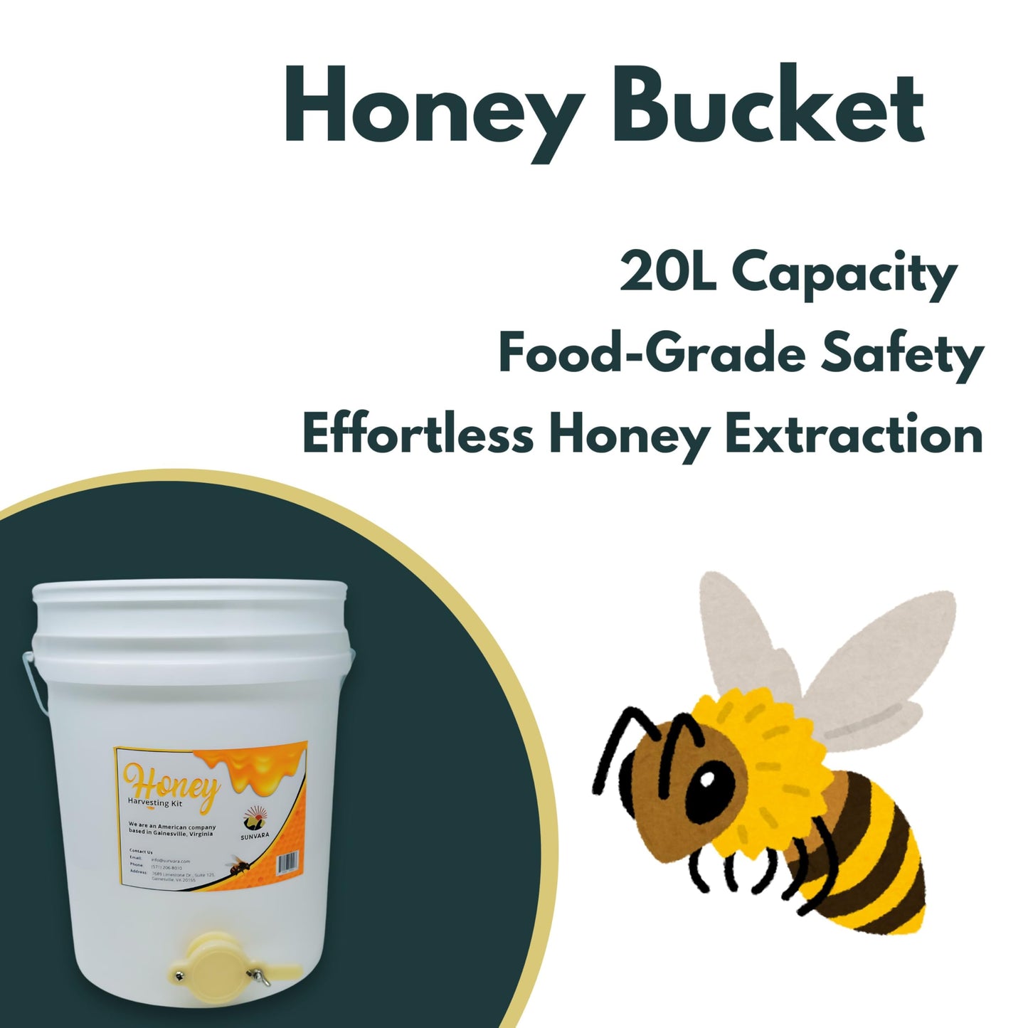 Honey Bucket with Gate 5 Gallon Kit - Stainless Steel Double Layer Strainer, Uncapping Knife Honey Scrapper Tool Beekeeping Equipment, Honey Extractor Equipment, Bee Supplies