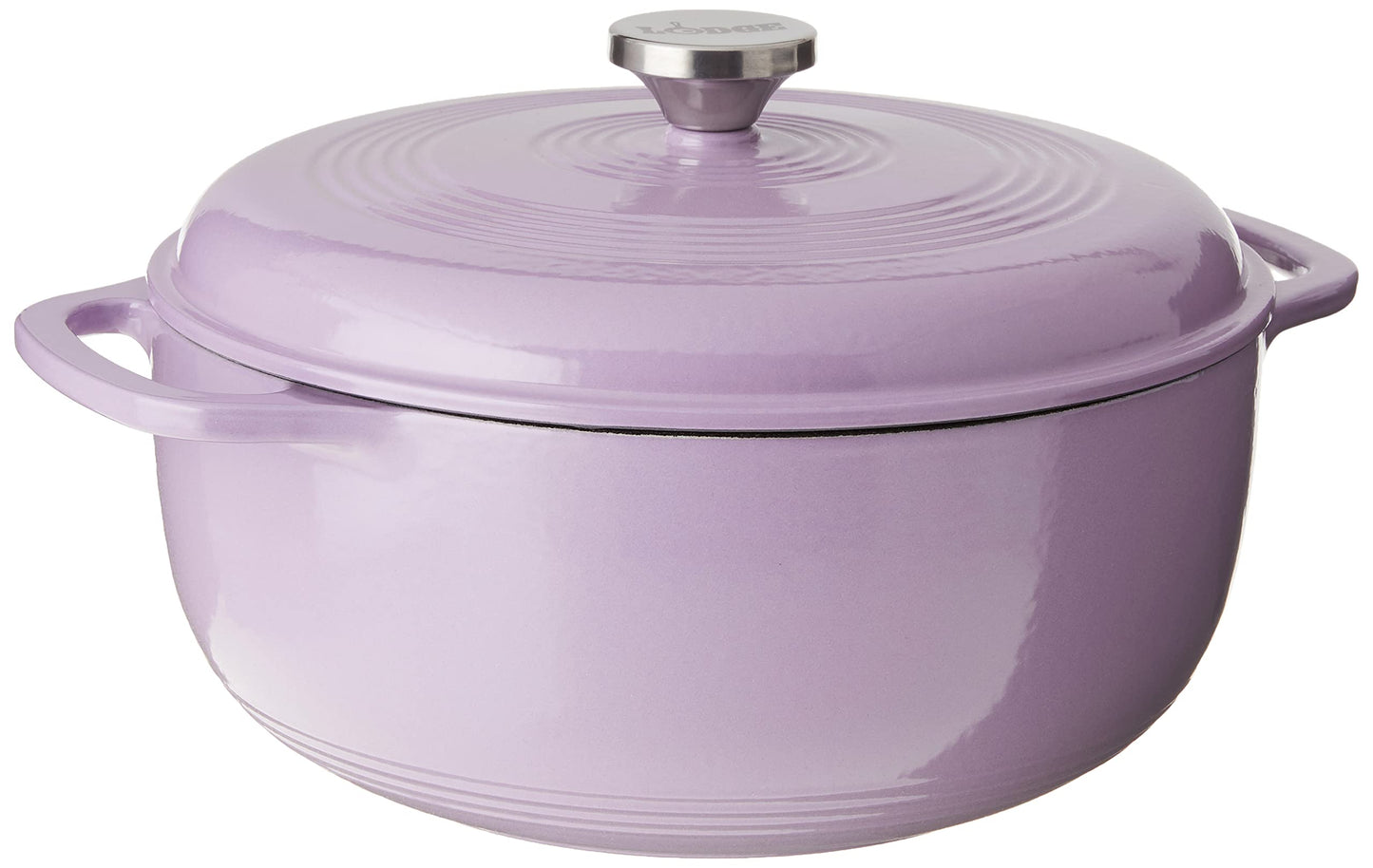 Lodge 6 Quart Enameled Cast Iron Dutch Oven with Lid – Dual Handles – Oven Safe up to 500° F or on Stovetop - Use to Marinate, Cook, Bake, Refrigerate and Serve – Blue