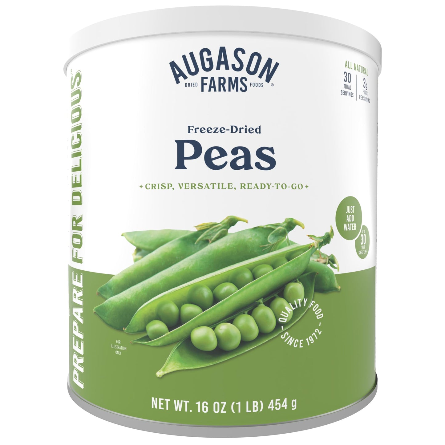 Augason Farms Freeze Dried Peas Can, Emergency Food Supply, Everyday Meals, 30 Servings