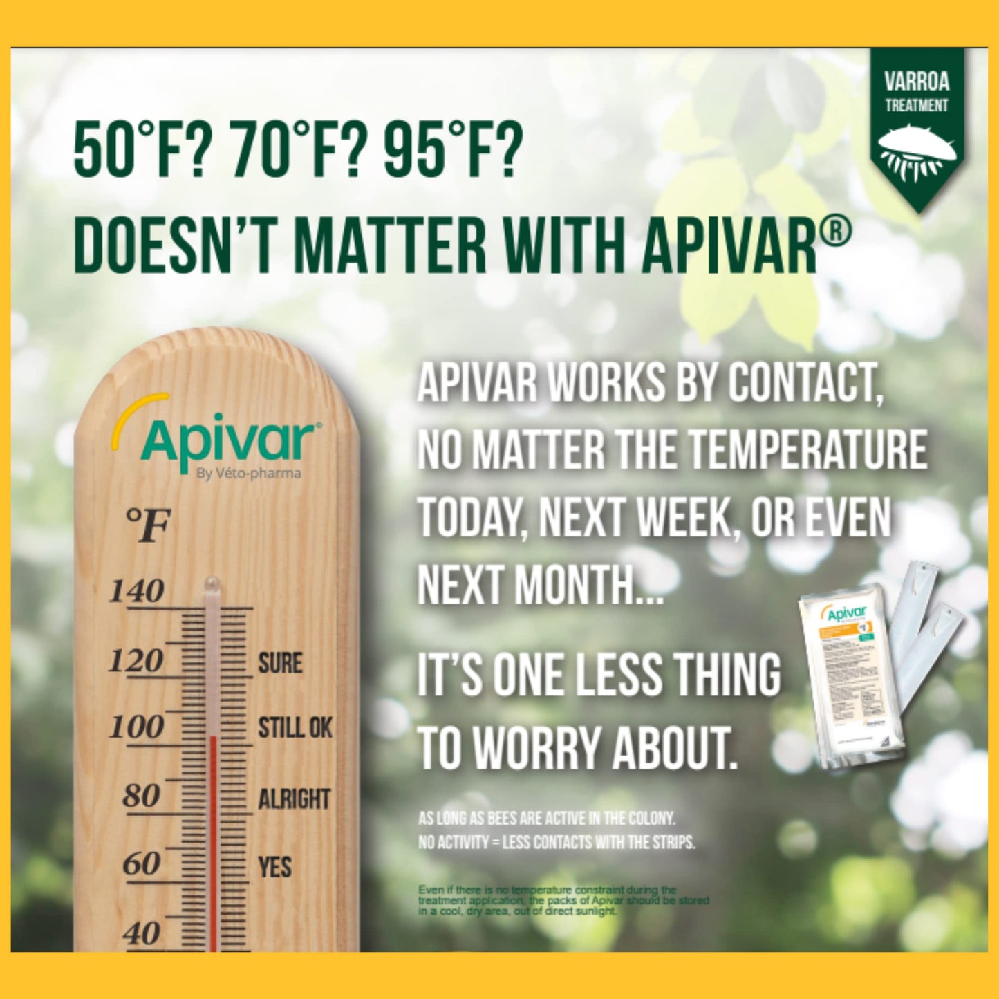 Apivar Strips Varroa Mite Treatment for Honey Bees with Easy Rip Strips - 97-99% Effective Againts Mites(4 Pack)