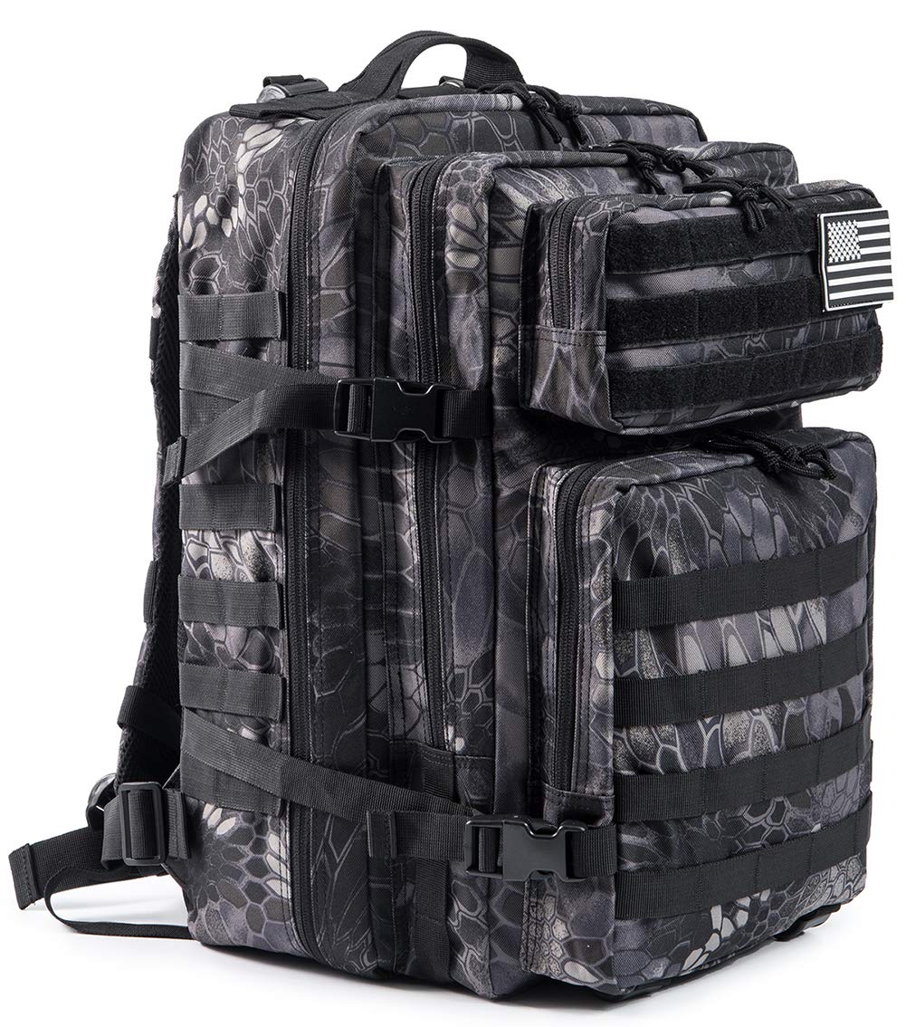 QT&QY 45L Military Tactical Backpacks Molle Army Assault Pack 3 Day Bug Out Bag Hiking Treeking Rucksack…