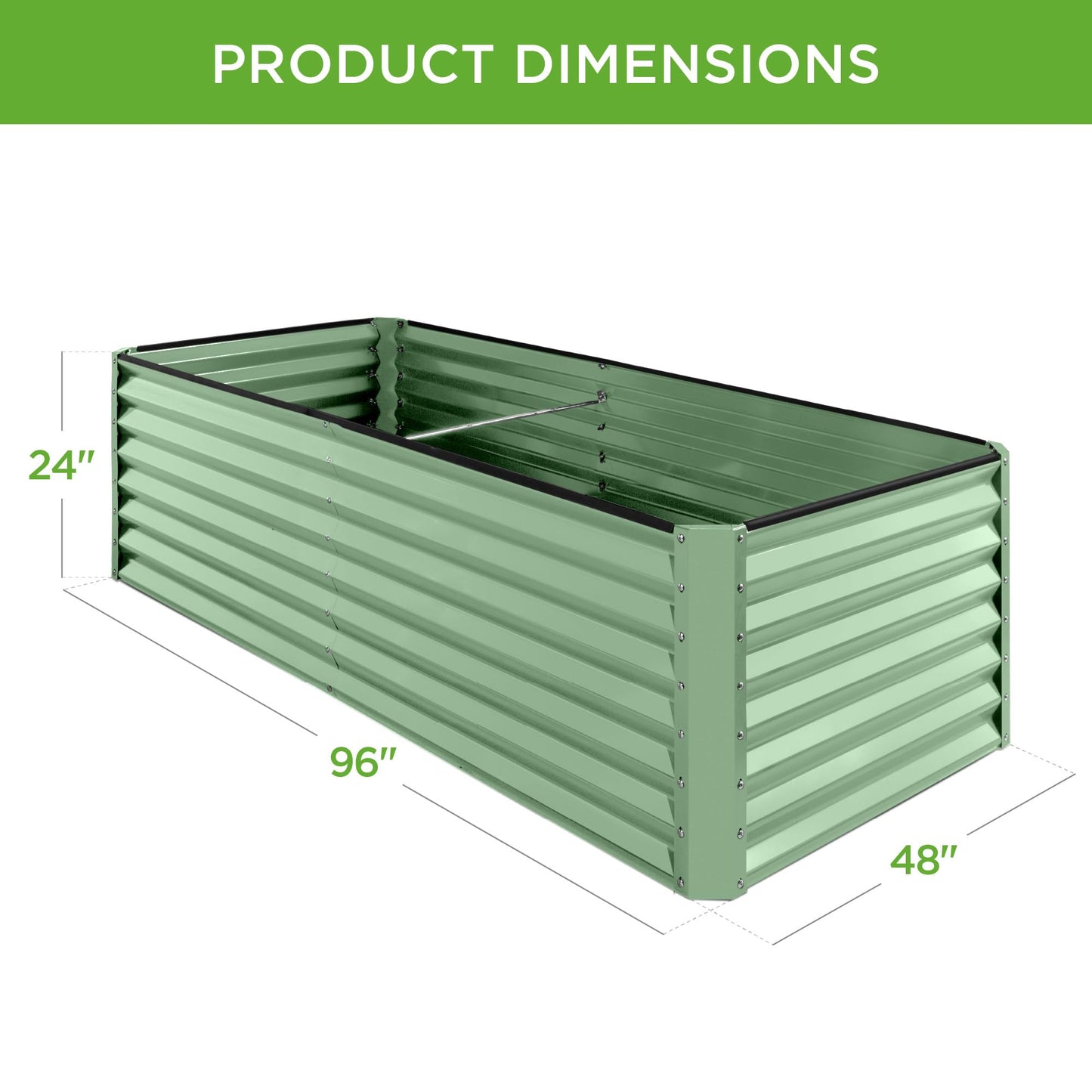 Best Choice Products 8x4x2ft Outdoor Metal Raised Garden Bed, Deep Root Planter Box for Vegetables, Flowers, Herbs, and Succulents w/ 478 Gallon Capacity - Gray