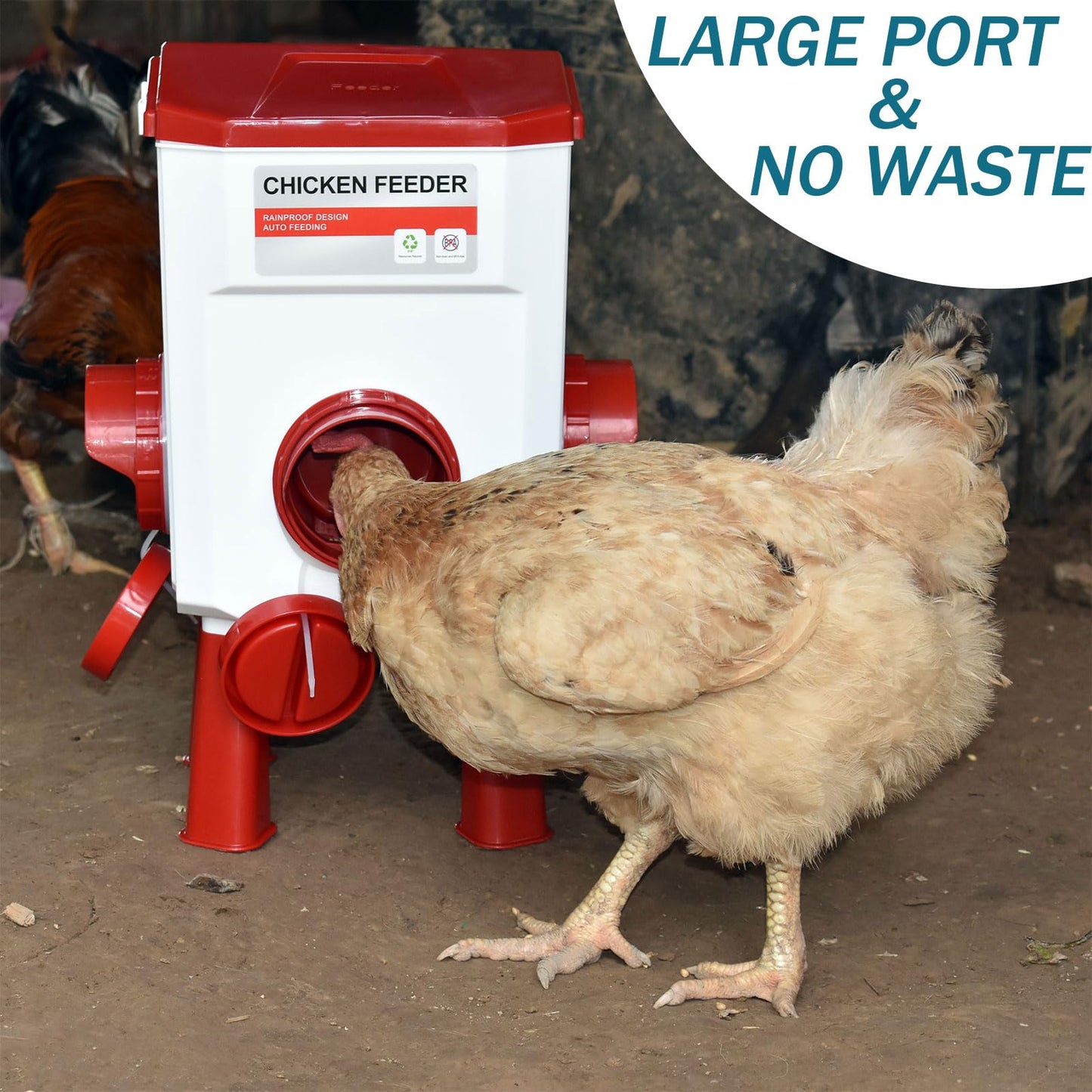 Float-Controlled Automatic Chicken Waterer & No Waste Feeder Kits - Chicken Coop Accessories, Poultry Waterer and Feeder, Two Buckets 3 Gallon/26 Pounds