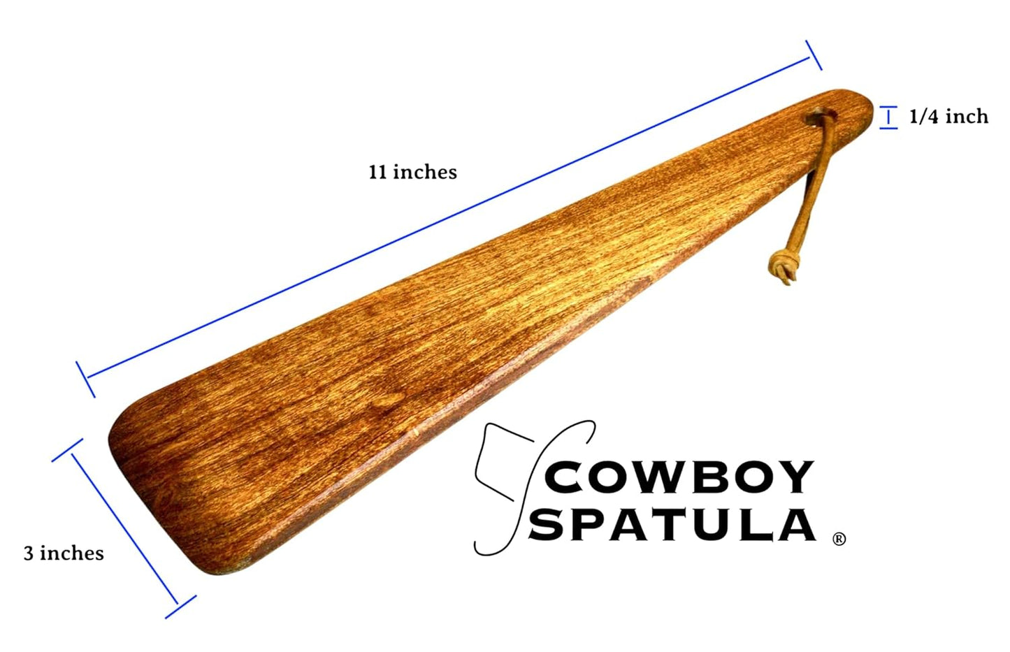 COWBOY SPATULA for Cast Iron, Mesquite Flat Wood Spatula, Made in USA, Handcrafted in Texas, Perfect for Cast Iron Skillet, Non Stick, Scraper, Wood Cooking Utensil, Personalize, Custom Engraved!