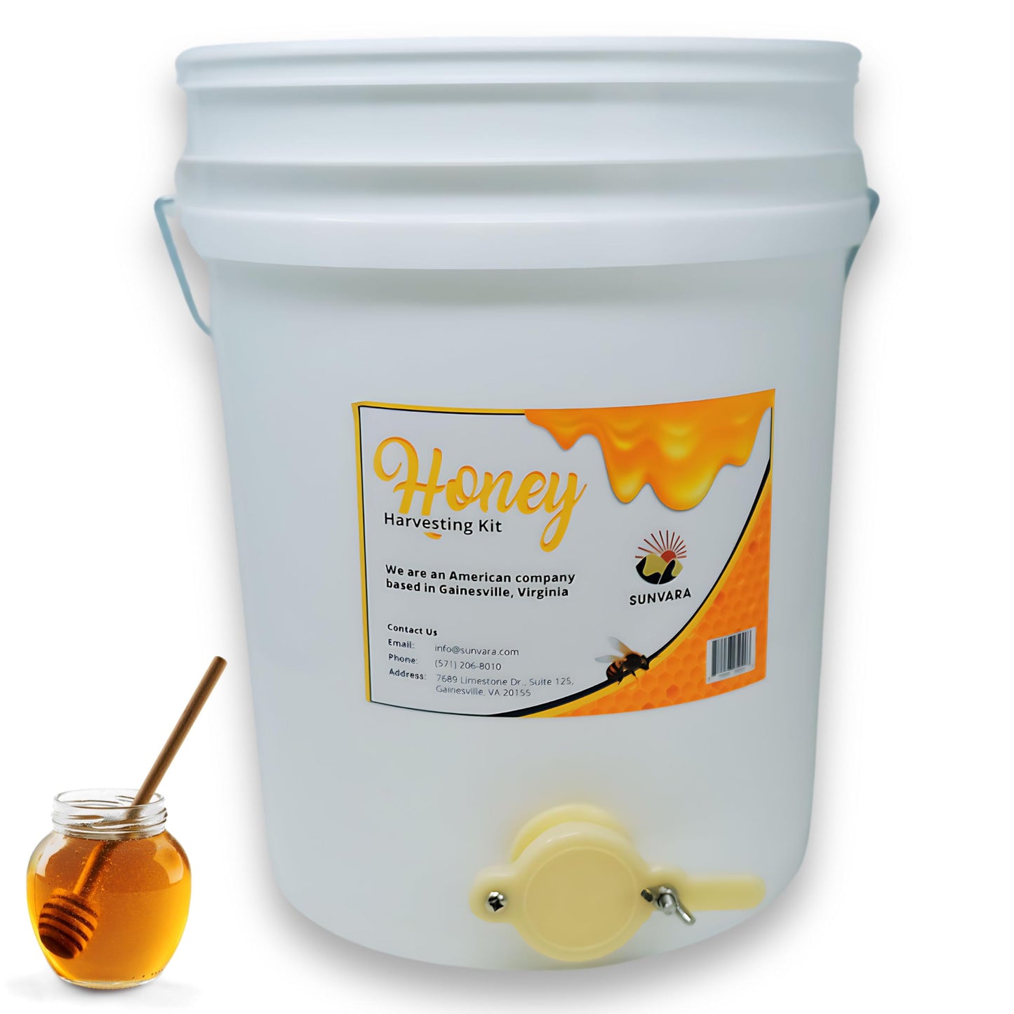 Honey Bucket with Gate 5 Gallon Kit - Stainless Steel Double Layer Strainer, Uncapping Knife Honey Scrapper Tool Beekeeping Equipment, Honey Extractor Equipment, Bee Supplies