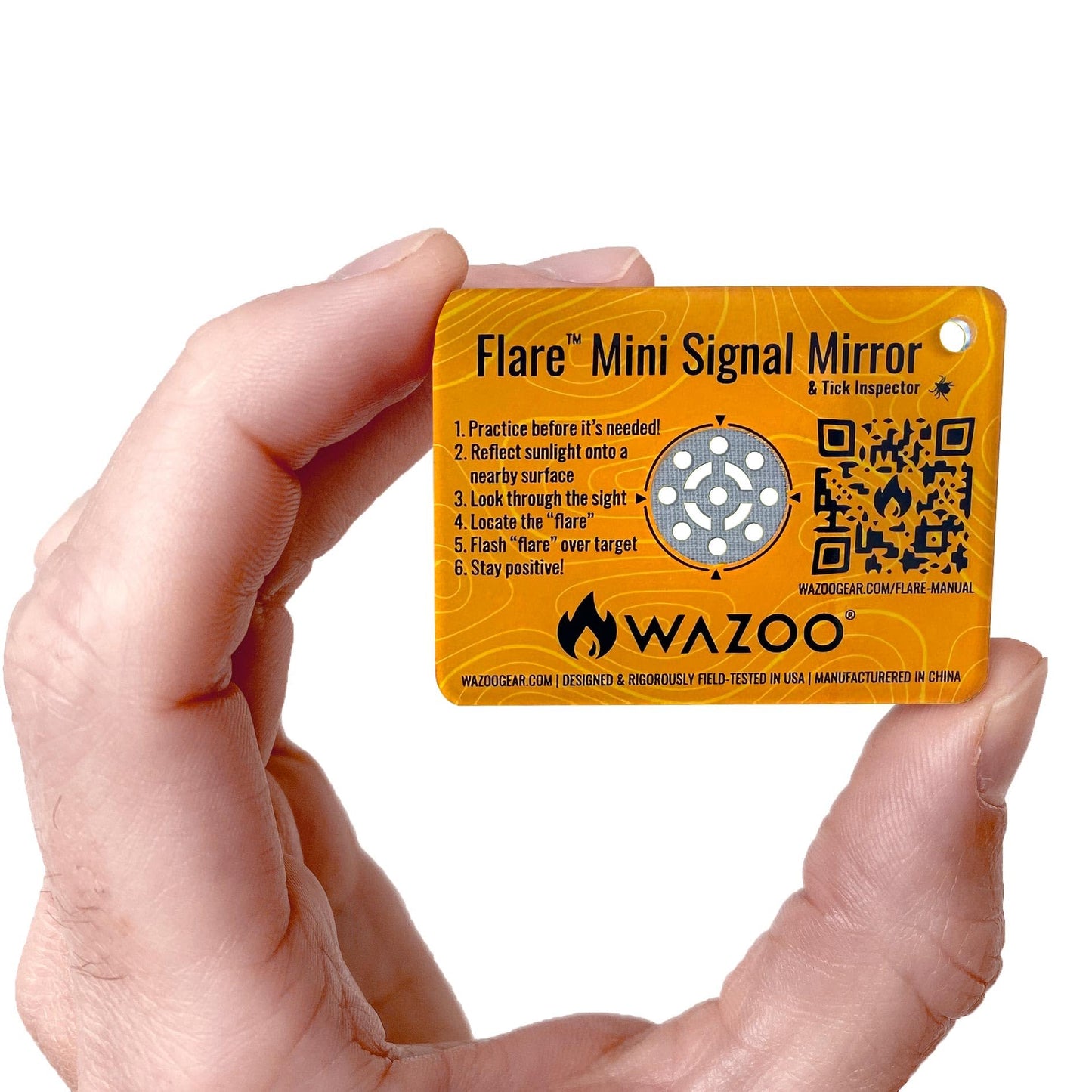 Flare™ 2" x 1.5" Mini Signal Mirror for Everyday Carry, Camping, Hiking, Travel, Survival | First Aid Kits, Emergency Kits, Pocket Survival Kits, and Bugout Bags