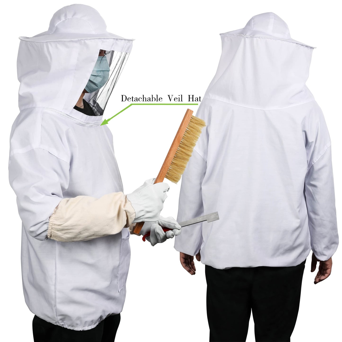 Bee Suit Bee keeper Suit for Men Women Sting Proof Beekeeper Suit with Glove &Ventilated Hood Bee Keeping Starter kit & Beekeeping Supplies