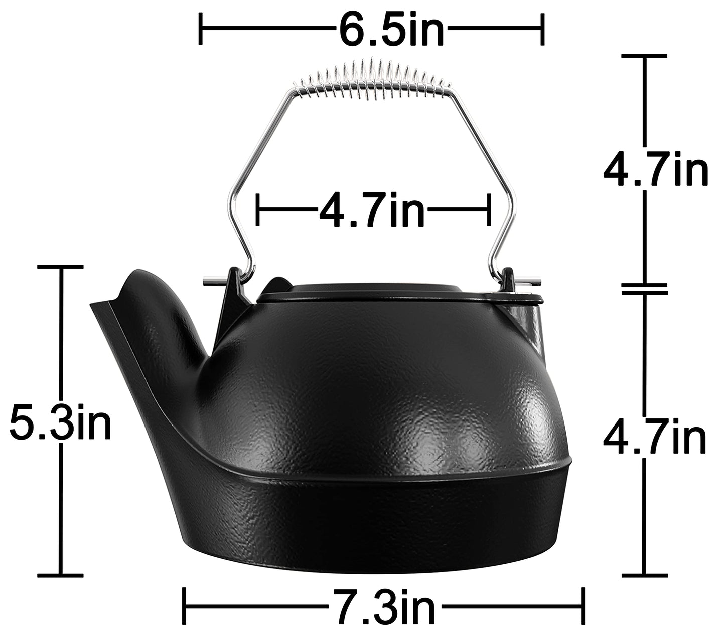 Fire Beauty Humidifying Iron Kettle，Stove Humidifier，Wood Stove Kettle，Cast Iron，Chrome handle