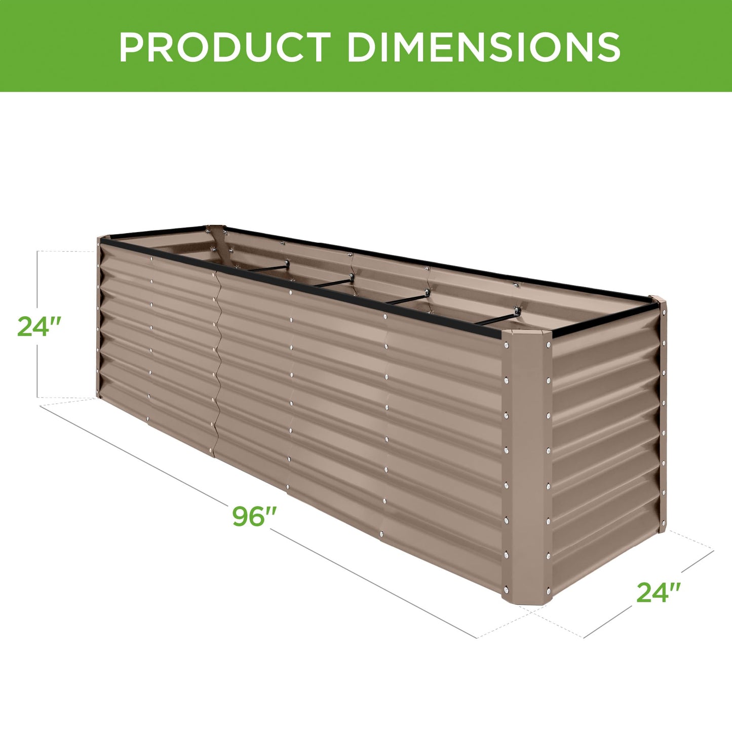 Best Choice Products 8x4x2ft Outdoor Metal Raised Garden Bed, Deep Root Planter Box for Vegetables, Flowers, Herbs, and Succulents w/ 478 Gallon Capacity - Gray