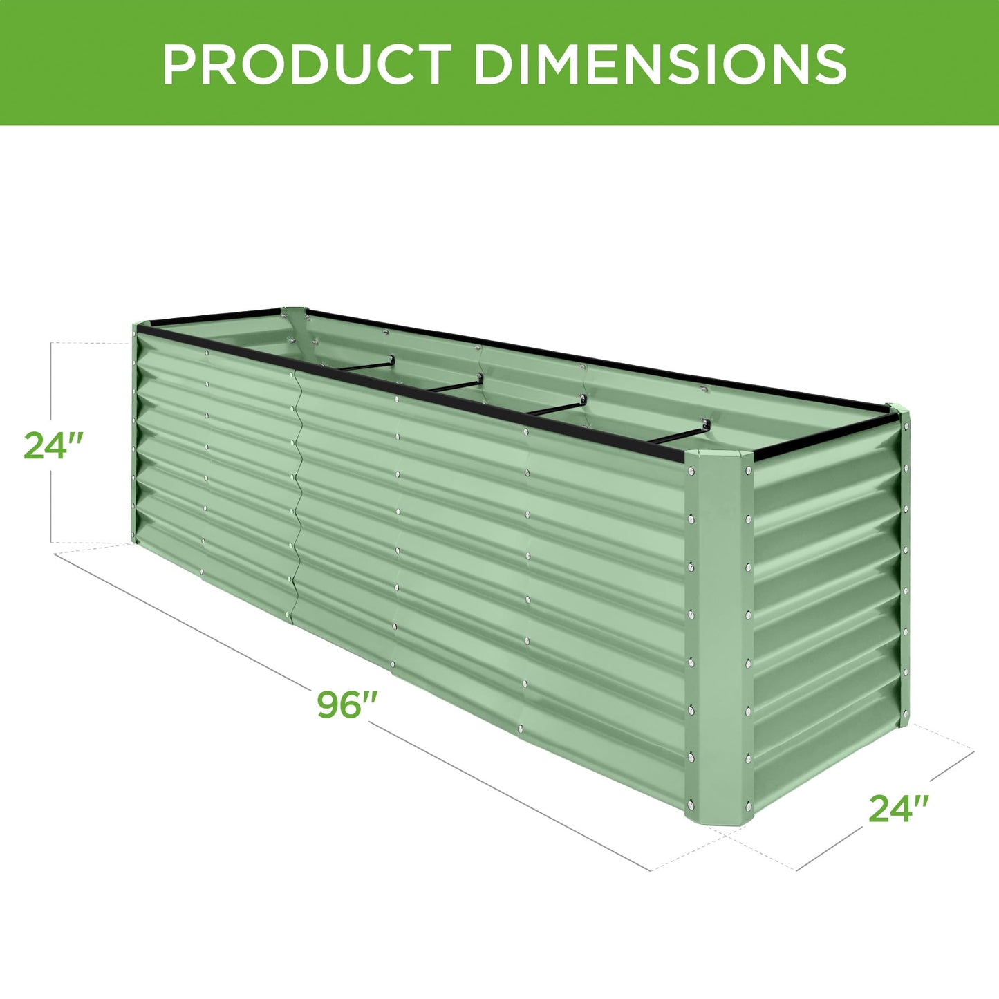 Best Choice Products 8x4x2ft Outdoor Metal Raised Garden Bed, Deep Root Planter Box for Vegetables, Flowers, Herbs, and Succulents w/ 478 Gallon Capacity - Gray