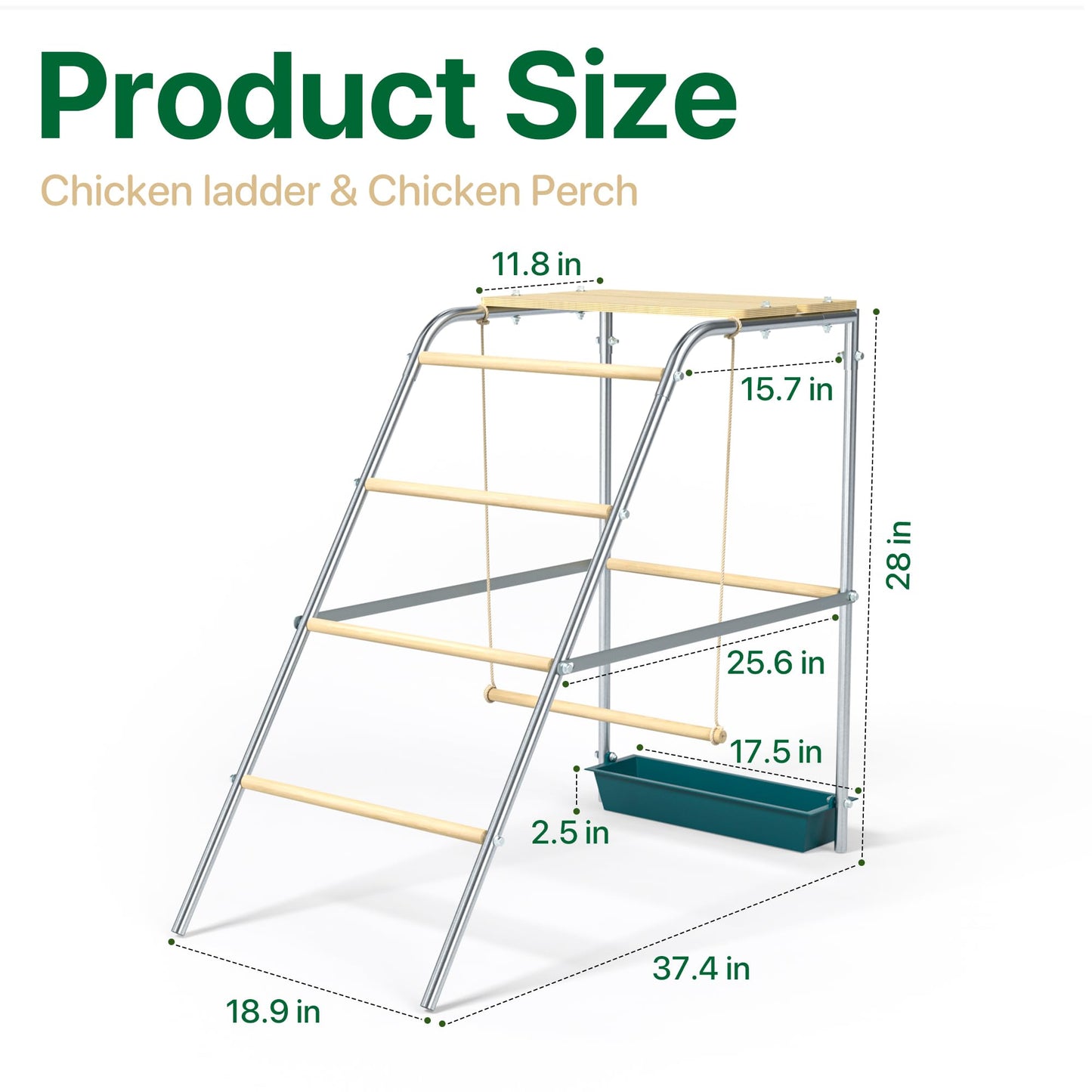 Chicken Coop Roosting Perch Essentials：Perfect for Backyard Poultry, Easy Installation &,Farm Roost Toys for Chickens (55' L x 40' W)