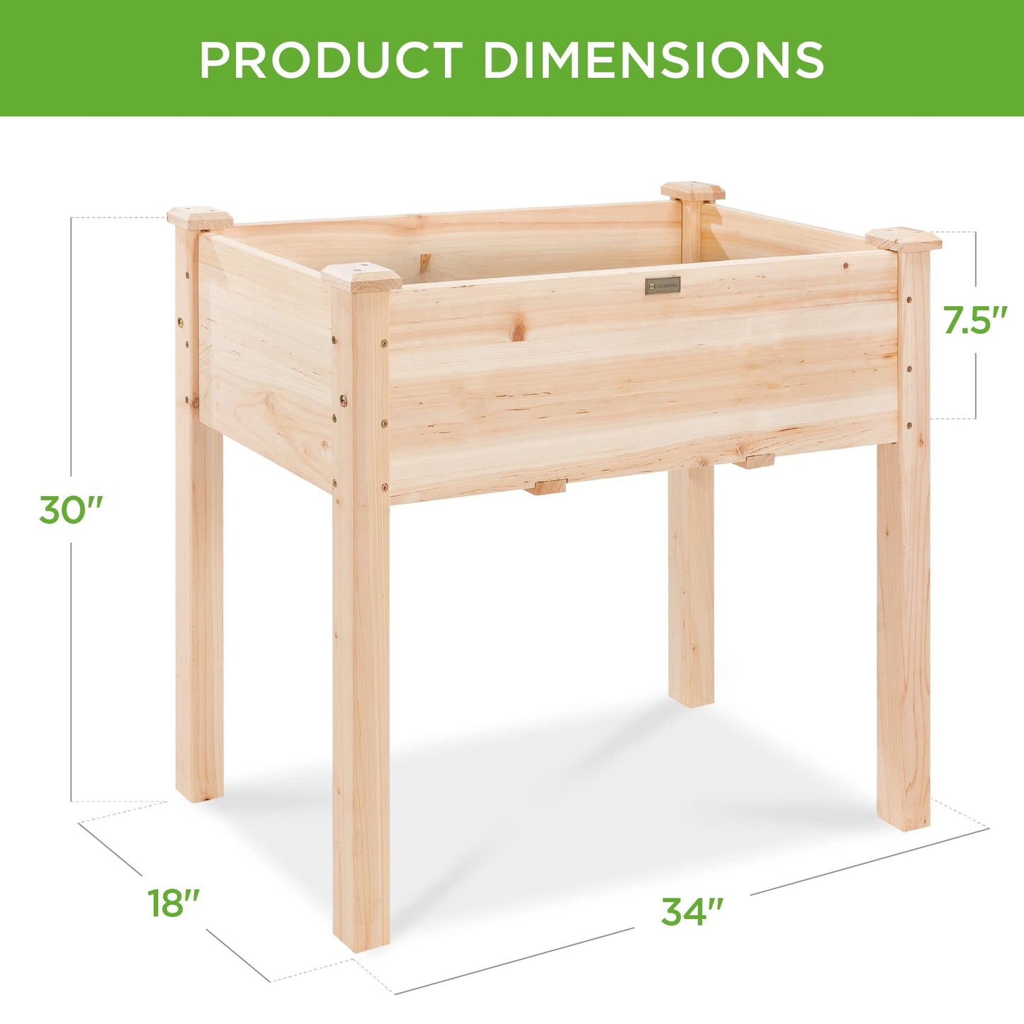 Best Choice Products 48x24x30in Raised Garden Bed, Elevated Wood Planter Box Stand for Backyard, Patio, Balcony w/Bed Liner, 200lb Capacity - Natural