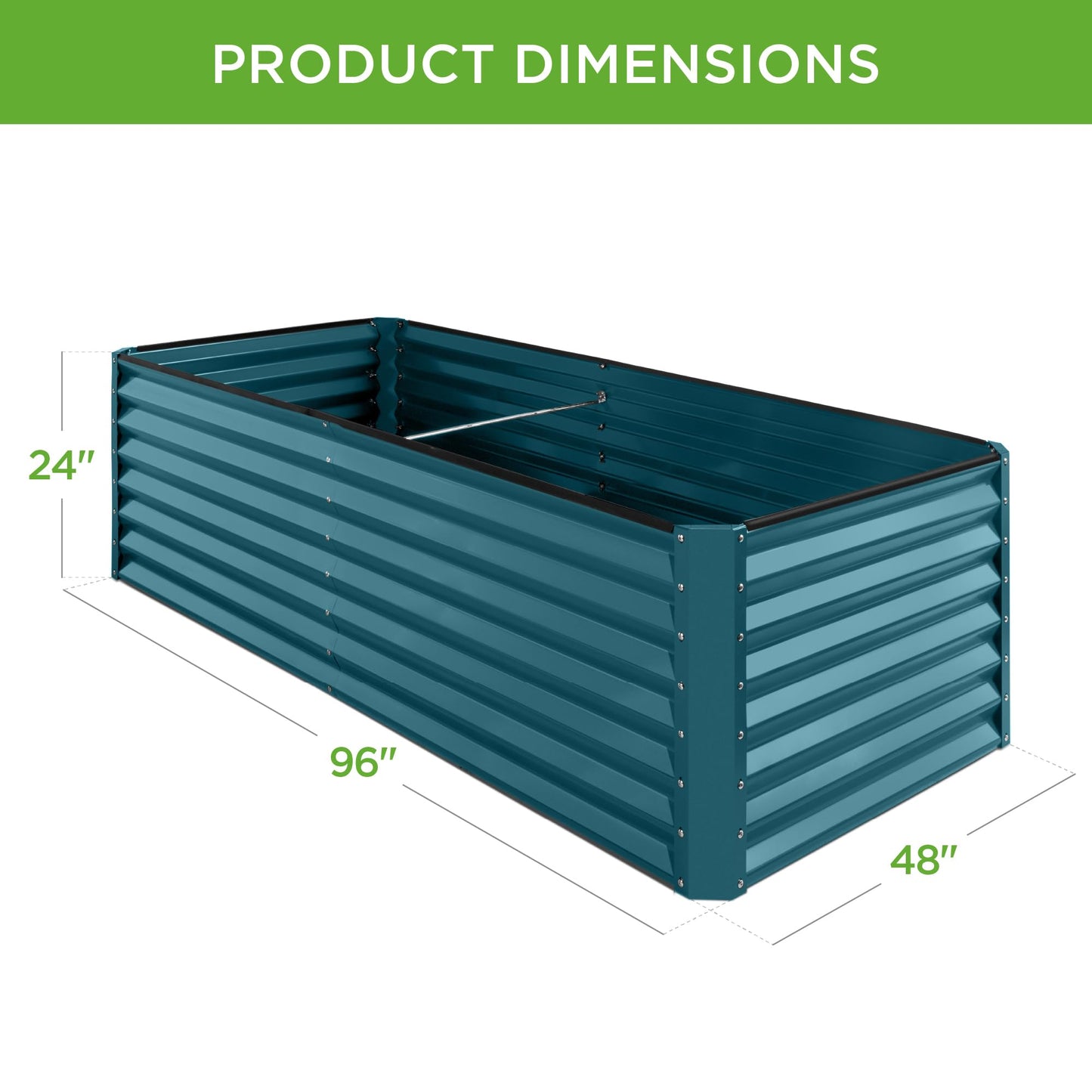 Best Choice Products 8x4x2ft Outdoor Metal Raised Garden Bed, Deep Root Planter Box for Vegetables, Flowers, Herbs, and Succulents w/ 478 Gallon Capacity - Gray