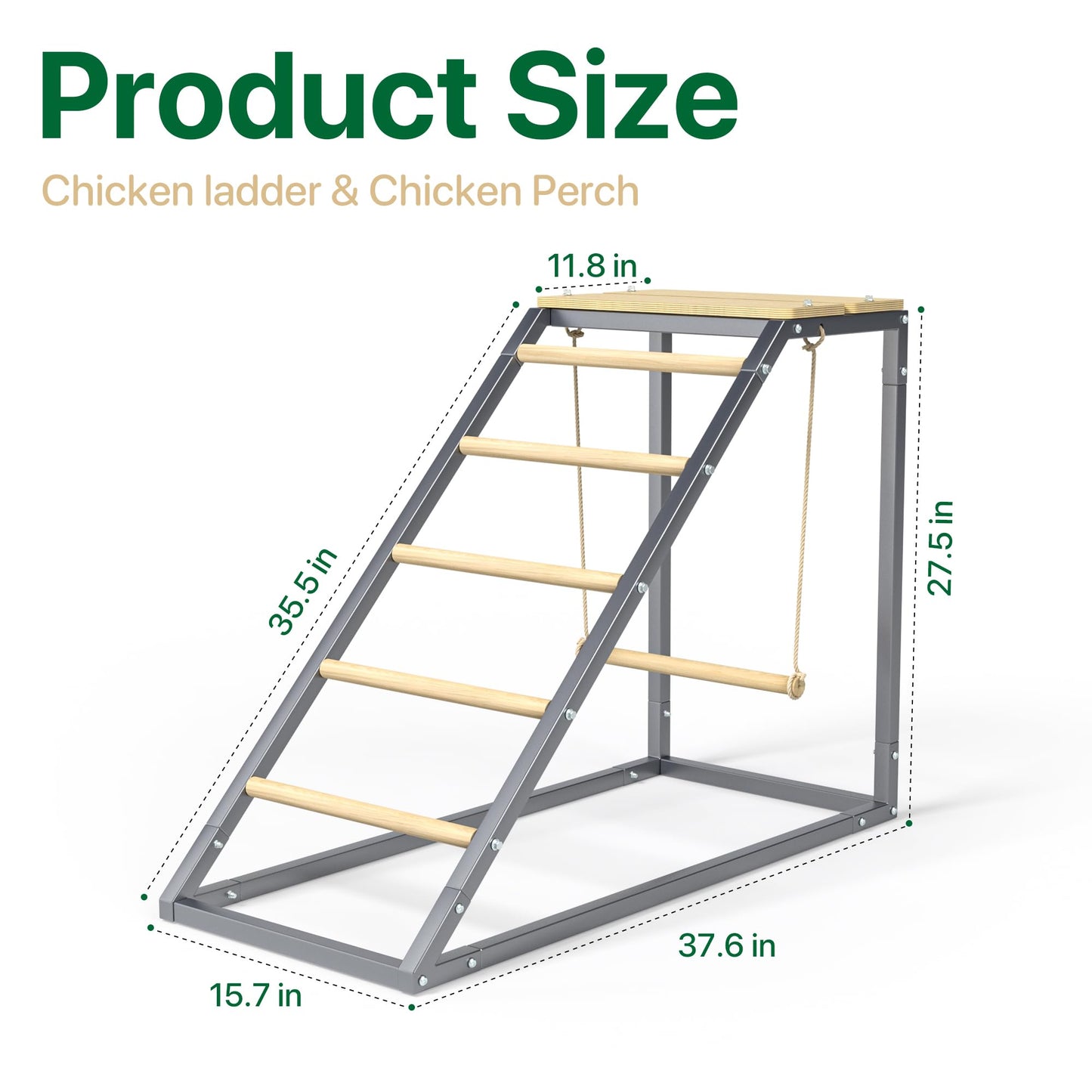 Chicken Coop Roosting Perch Essentials：Perfect for Backyard Poultry, Easy Installation &,Farm Roost Toys for Chickens (55' L x 40' W)