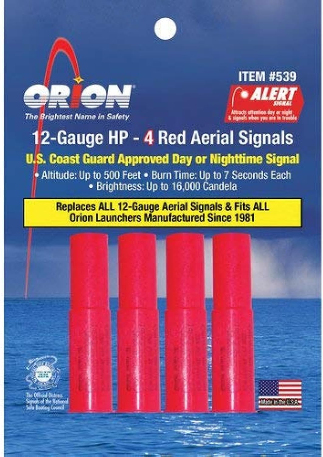 Orion Safety Areial Flare Refill, Red (4 Piece Pack)