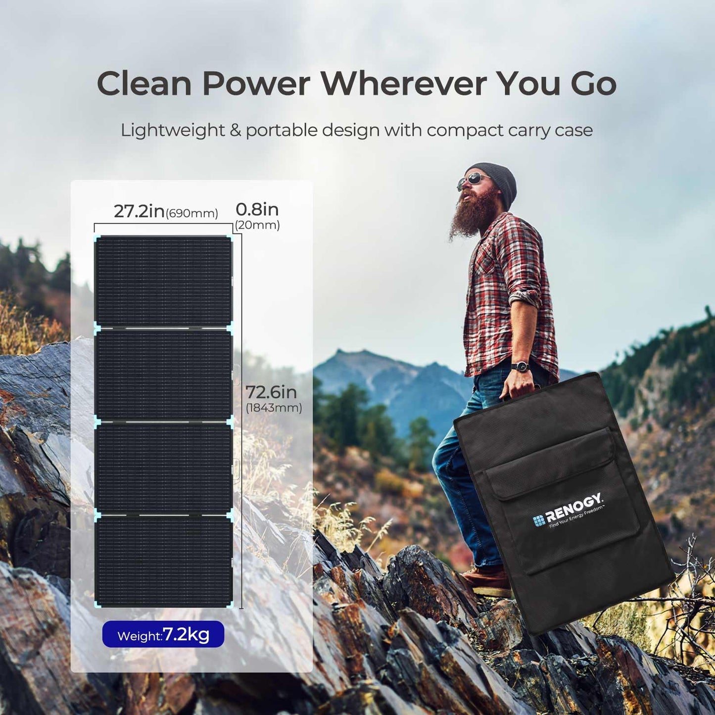 Renogy 400W Lightweight Portable Solar Suitcase, Foldable Solar Panel for Outdoor Activities, Durable & IP67 Waterproof for RV, Camping, Off-Grid, Fast Installation with Sturdy Kickstands