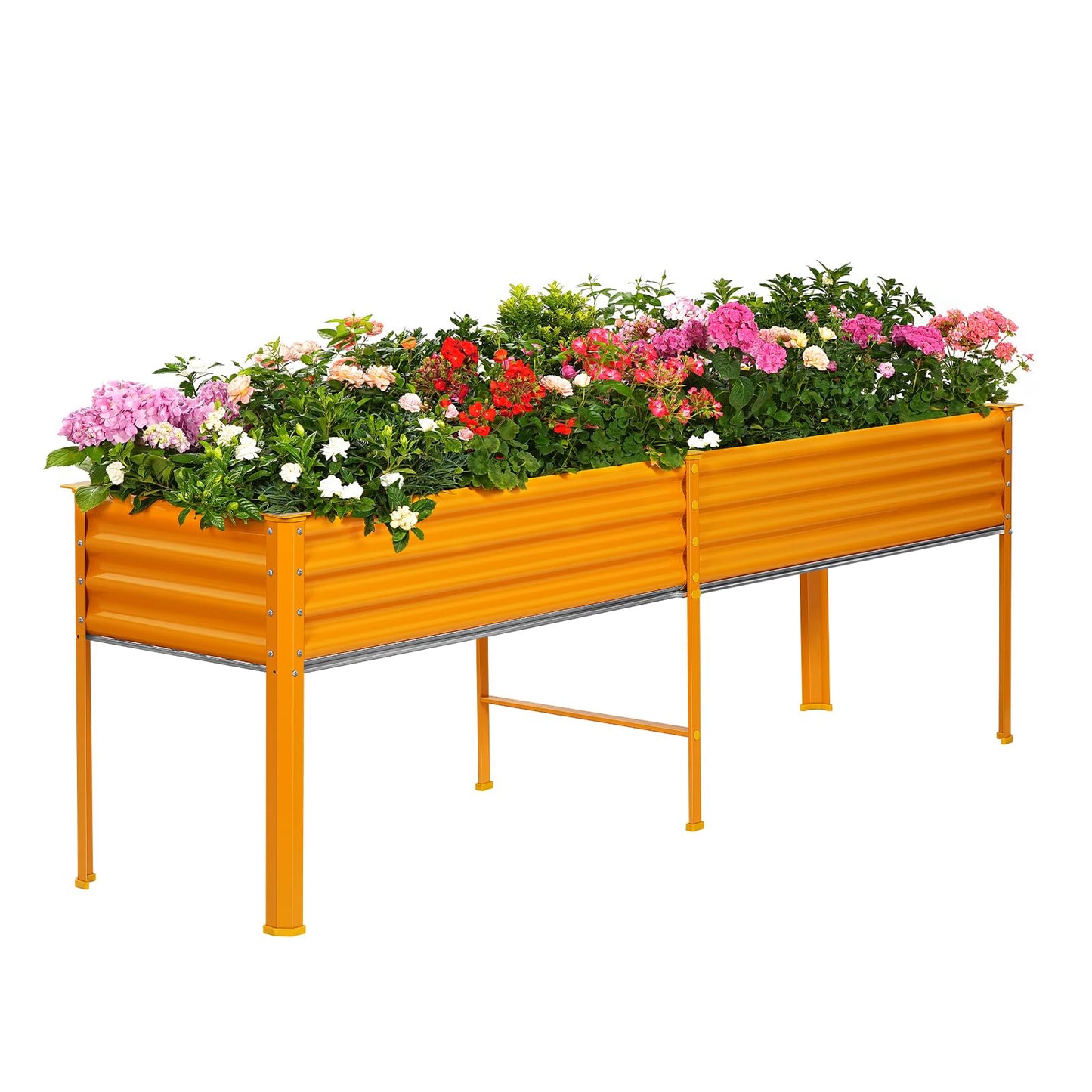 Land Guard Galvanized Raised Garden Bed with Legs, 48×24×32in Large Metal Elevated Raised Planter Box with Drainage Holes for Backyard, Patio, Balcony, 400lb Capacity