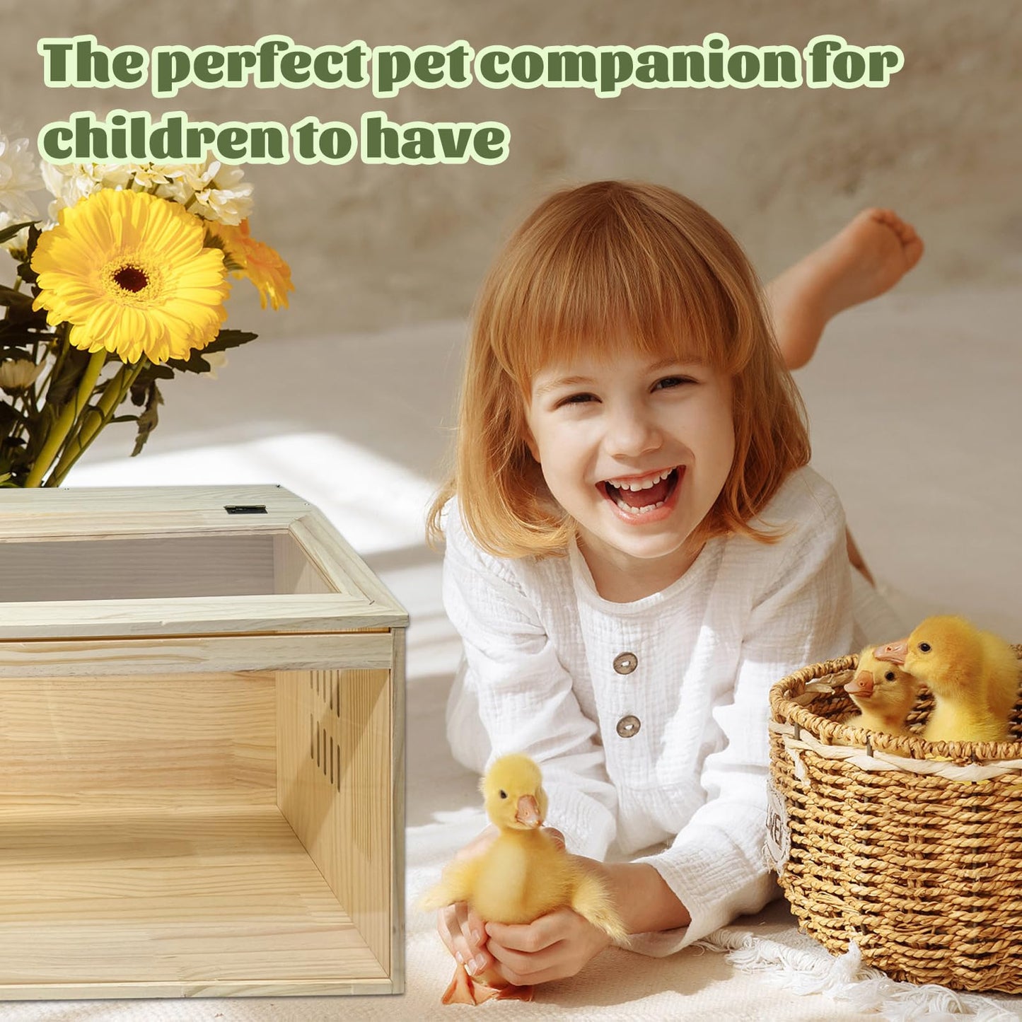 25-Piece Large Chicken Brooder Box Kit, All-in-One Kit Brooder Box, Drawer Manure Separation, Up to 35 Chicks Capacity, Brooder for Chicks, Ducks, Quails, Hamsters, Pattern C, 32" L x 16" W x 16" H