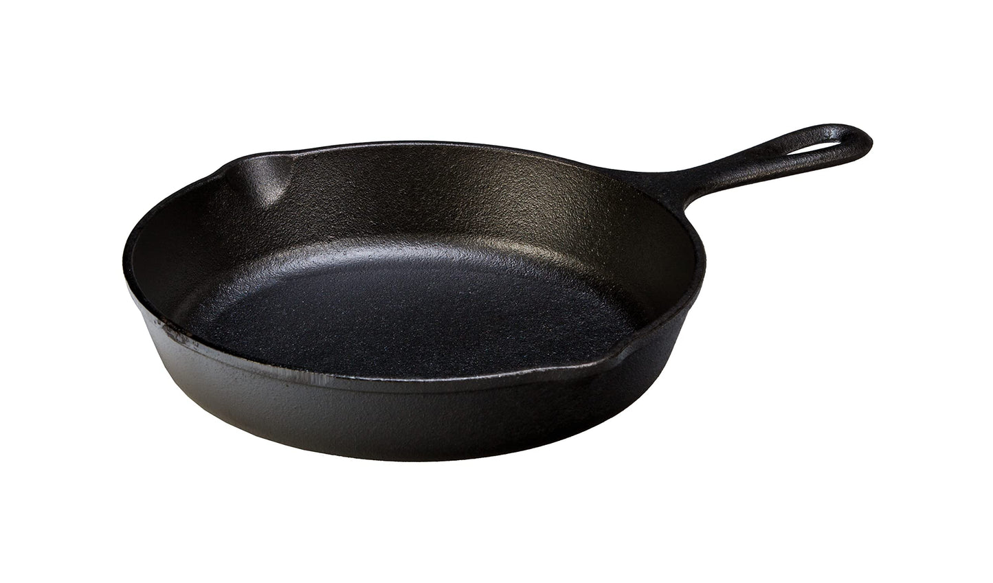 Lodge 10.25 Inch Cast Iron Pre-Seasoned Skillet – Signature Teardrop Handle - Use in the Oven, on the Stove, on the Grill, or Over a Campfire, Black