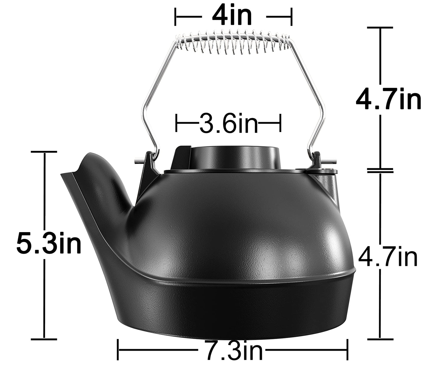 Fire Beauty Humidifying Iron Kettle，Stove Humidifier，Wood Stove Kettle，Cast Iron，Chrome handle