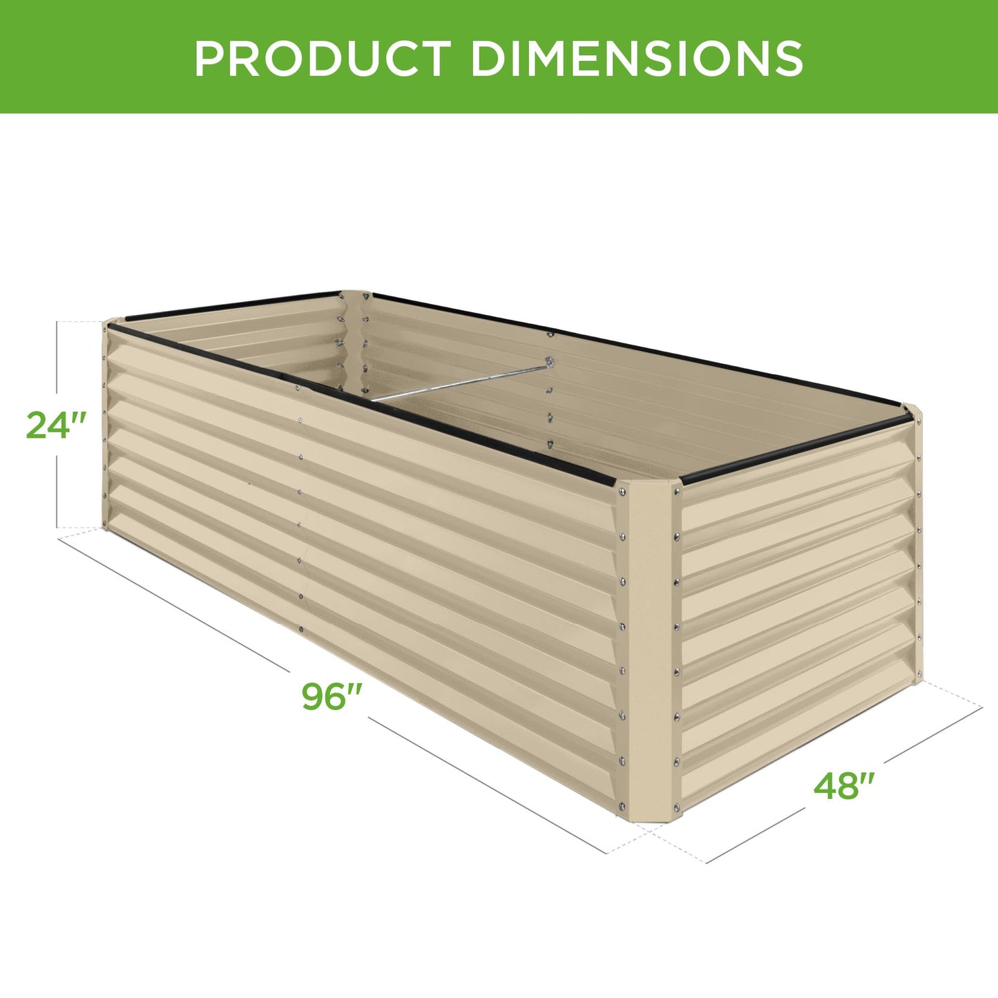 Best Choice Products 8x4x2ft Outdoor Metal Raised Garden Bed, Deep Root Planter Box for Vegetables, Flowers, Herbs, and Succulents w/ 478 Gallon Capacity - Gray