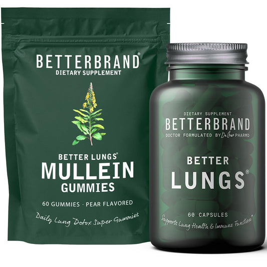 Betterbrand Better Lungs Health Pack - BetterLungs & Mullein Gummies - Complete Respiratory Wellness Pack: BetterLungs & Mullein Gummies - 30 Day Supply