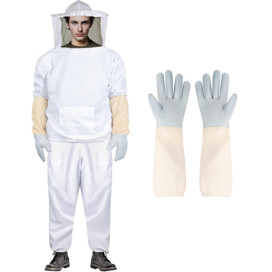 Bee Suit Bee keeper Suit for Men Women Sting Proof Beekeeper Suit with Glove &Ventilated Hood Bee Keeping Starter kit & Beekeeping Supplies