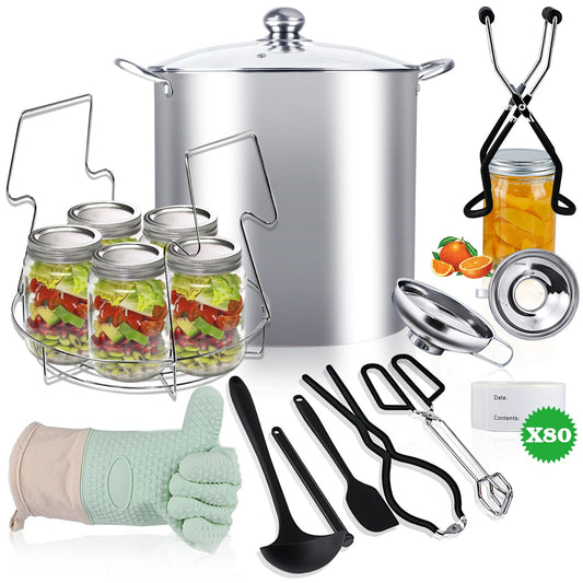 Canning Pot-Canning supplies starter kit, Stainless Steel Canning Tool Kit，Water bath canner with rack for canning.