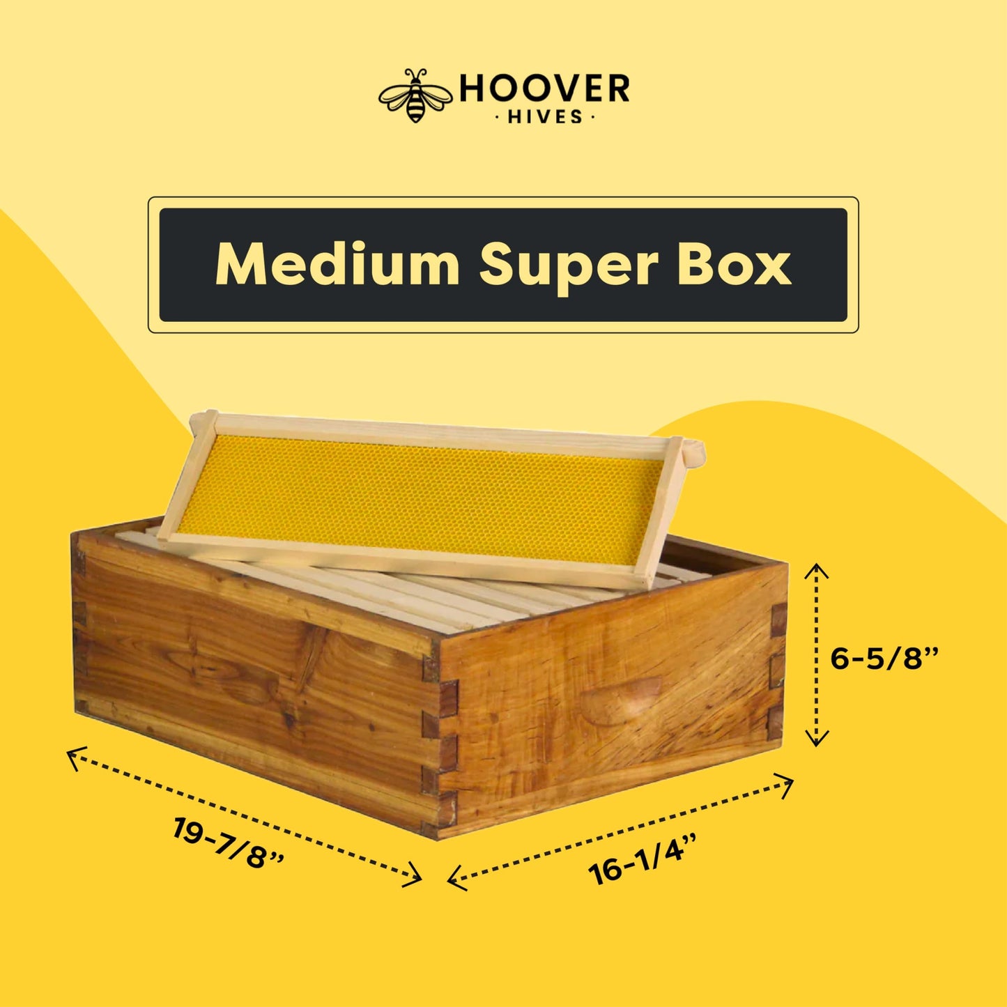 Hoover Hives: The Original Beeswax Coated Beehive Kit. Includes 2 Deep & 1 Medium Boxes with 10 Wooden Frames & Heavy Wax Coated Foundations. Easy Assembly with Predrilled Holes & Screws (Unassembled)