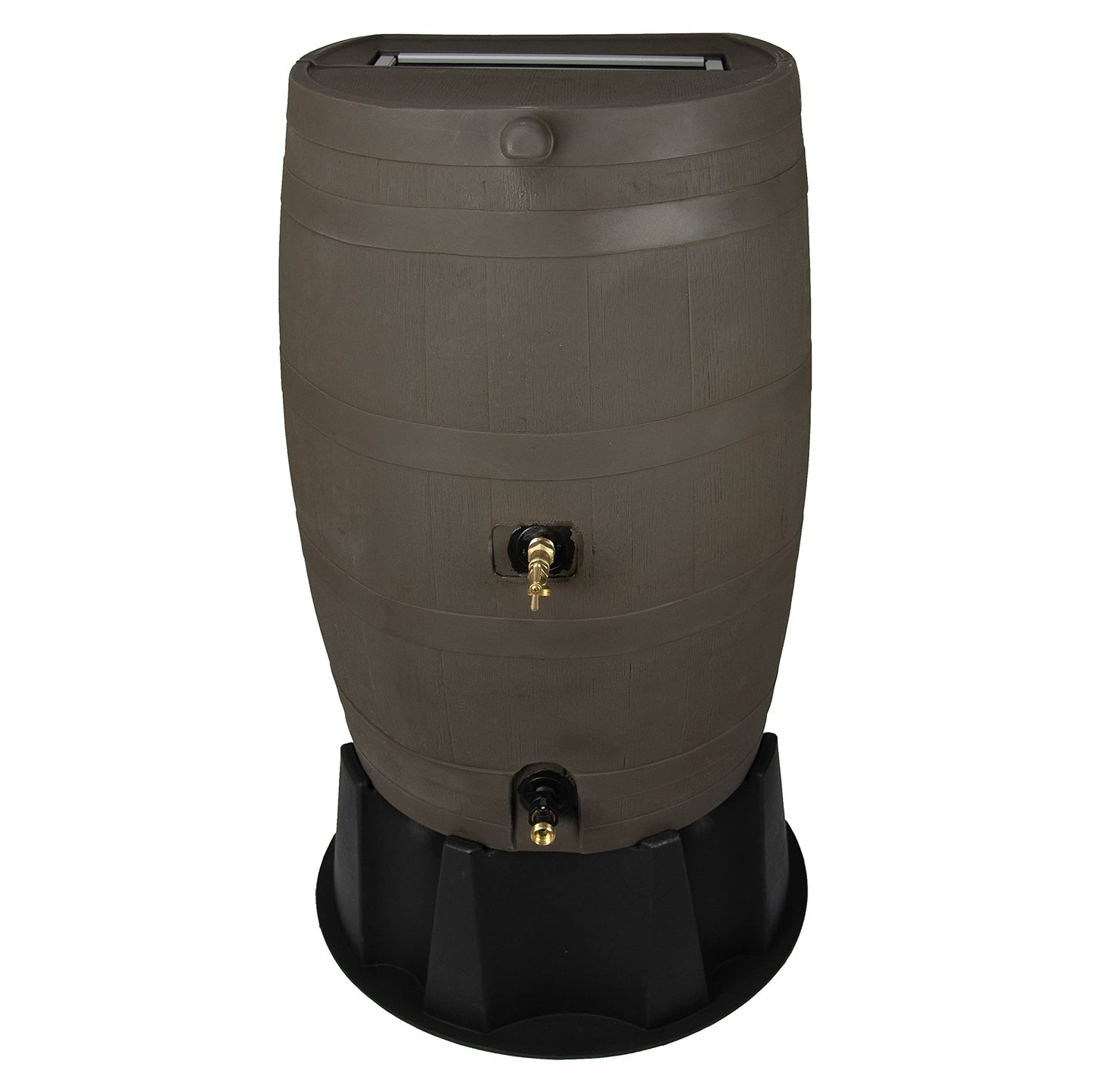 50-Gallon Rain Water Collection Barrel with Brass Spigot, Brown