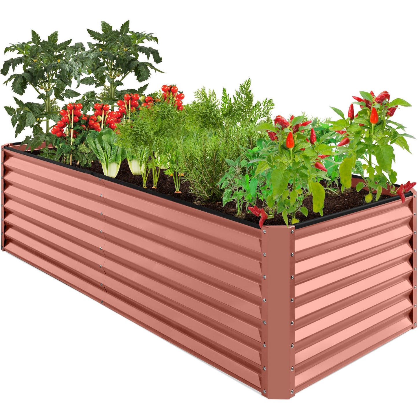 Best Choice Products 8x4x2ft Outdoor Metal Raised Garden Bed, Deep Root Planter Box for Vegetables, Flowers, Herbs, and Succulents w/ 478 Gallon Capacity - Gray