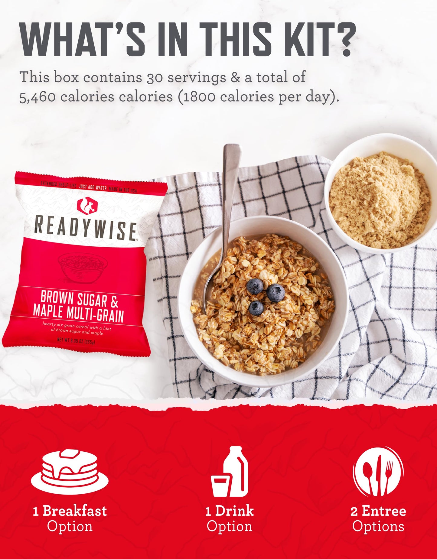 READYWISE- 1 Year, Emergency Food Supply, 3,576 Servings, 24 Buckets, Freeze-Dried, MRE, Camping, Hiking, Survival, Adventure Meal, 25-Year Shelf Life