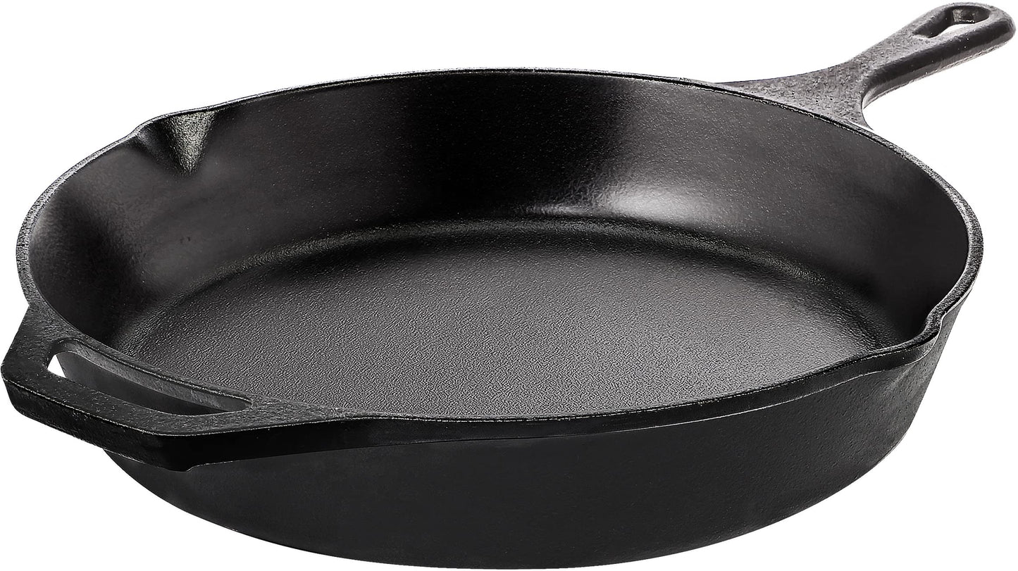 Utopia Kitchen Saute Fry Pan - Chefs Pan, Pre-Seasoned Cast Iron Skillet - Frying Pan 12 Inch - Safe Grill Cookware for Indoor & Outdoor Use - Cast Iron Pan (Black)