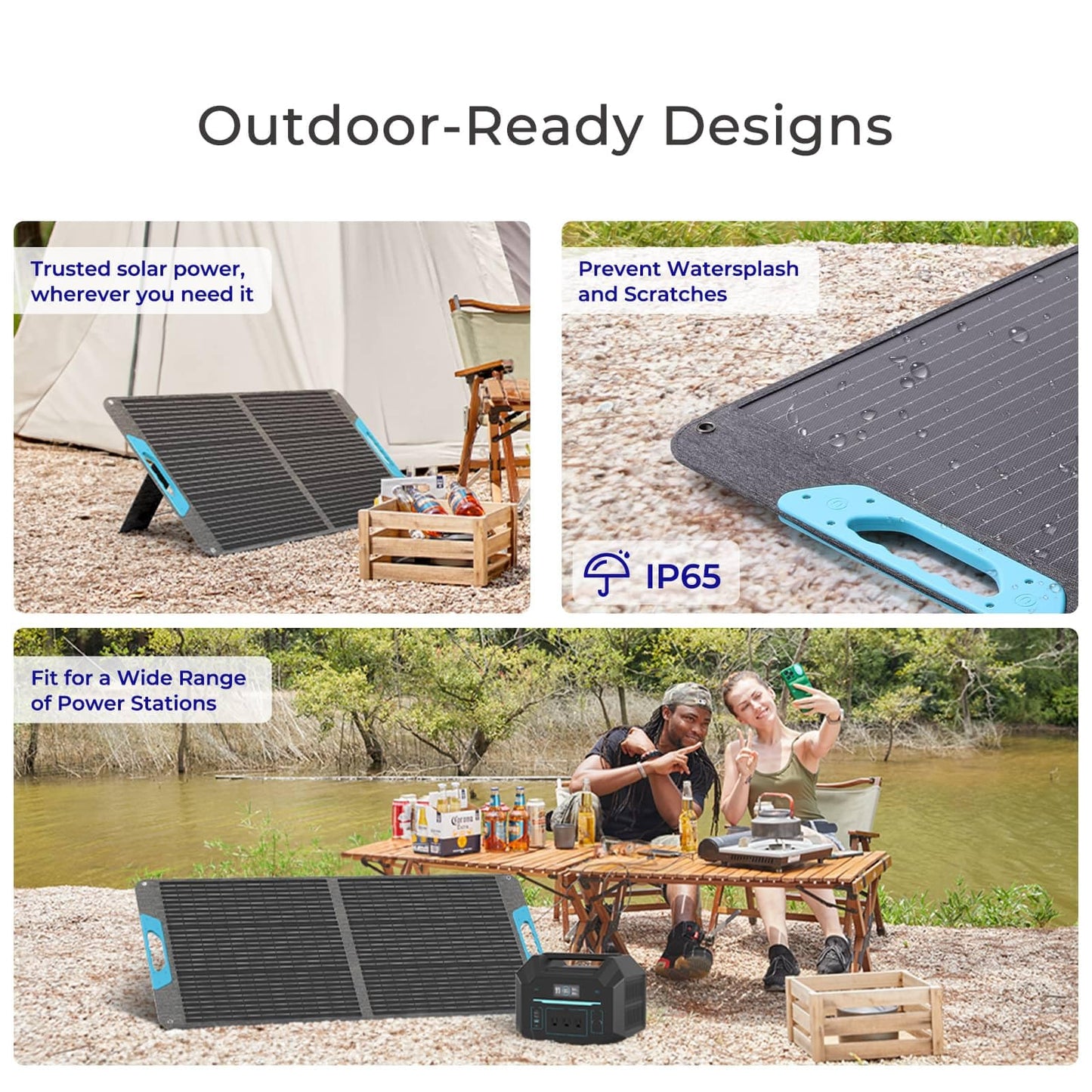 Renogy 200W Portable Solar Panel, IP65 Waterproof Foldable Solar Panel Power Backup, Solar Charger for Power Station RV Camping Off Grid