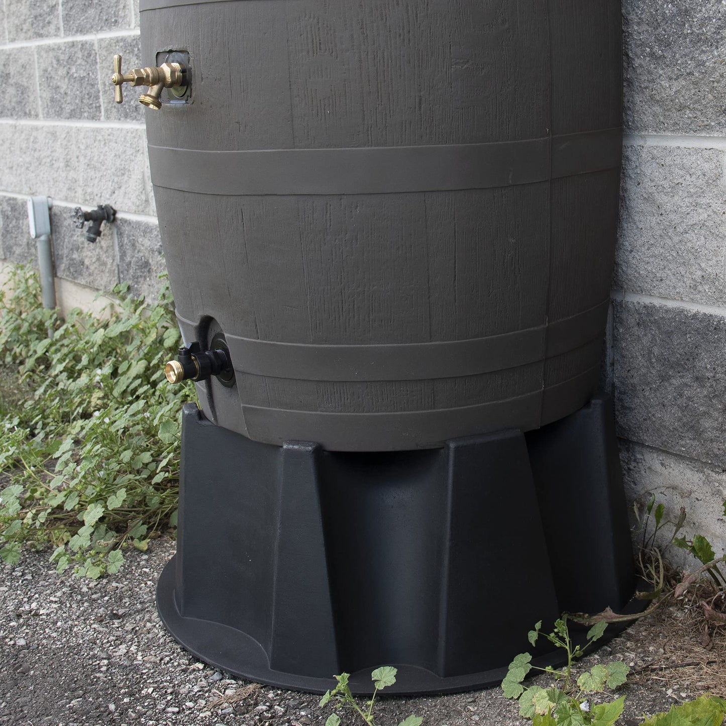 50-Gallon Rain Water Collection Barrel with Brass Spigot, Brown