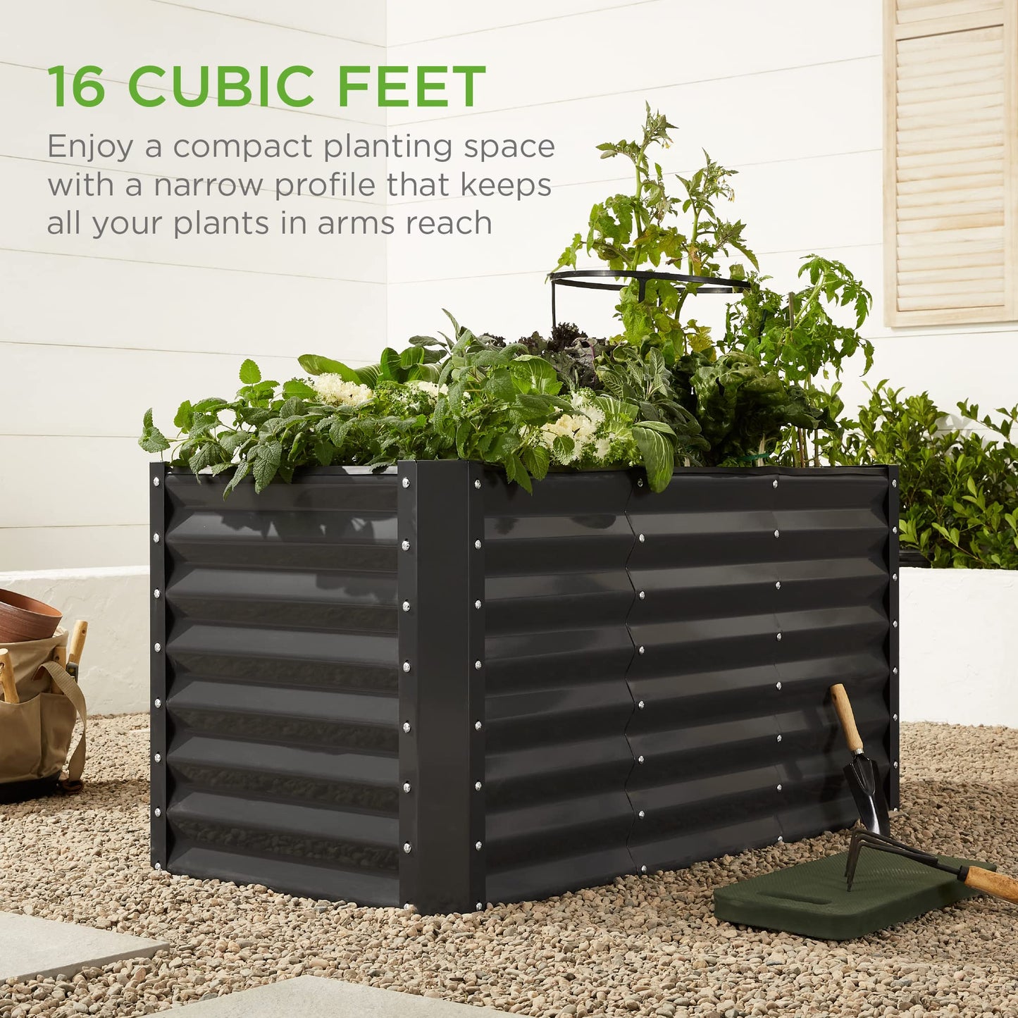 Best Choice Products 8x4x2ft Outdoor Metal Raised Garden Bed, Deep Root Planter Box for Vegetables, Flowers, Herbs, and Succulents w/ 478 Gallon Capacity - Gray