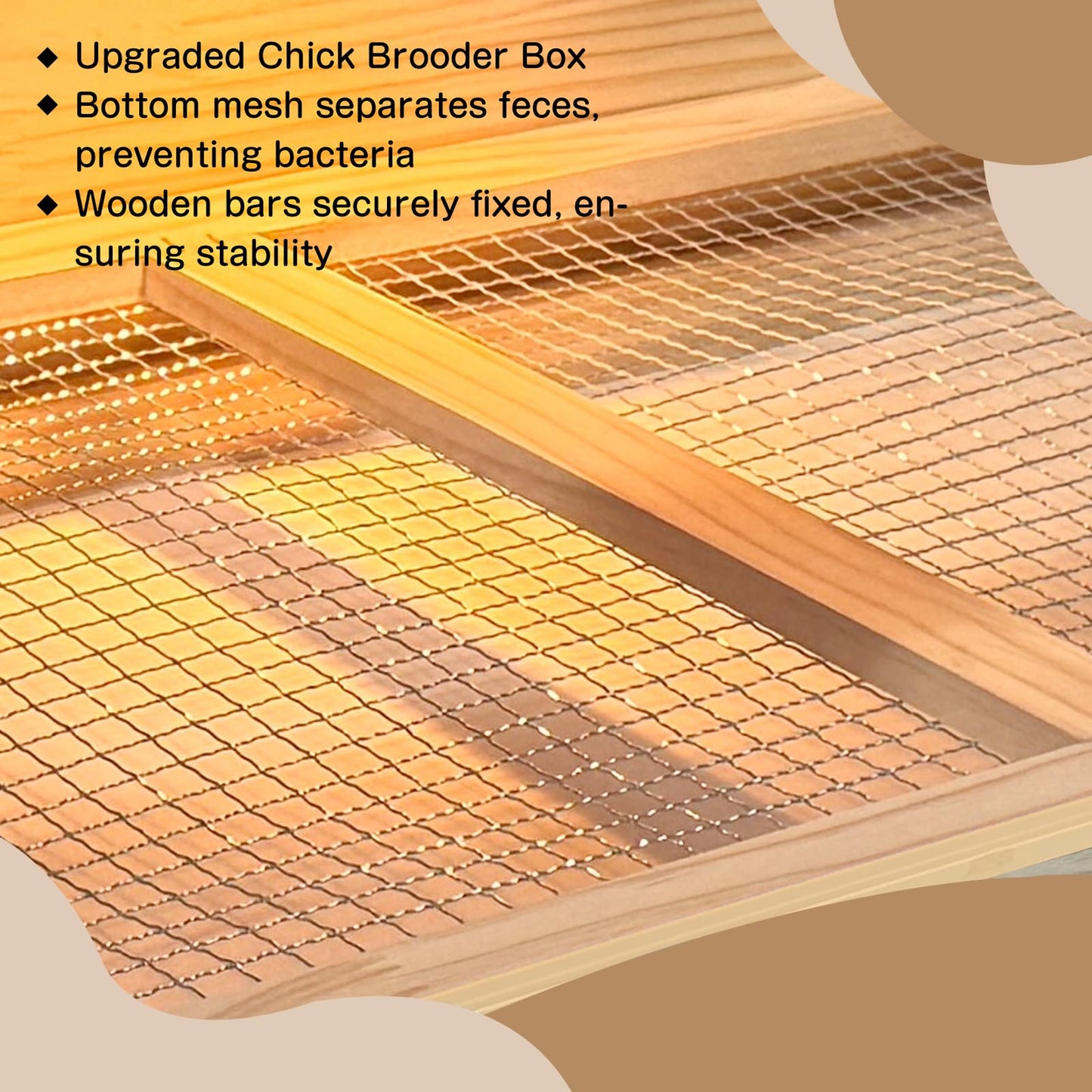 25-Piece Large Chicken Brooder Box Kit, All-in-One Kit Brooder Box, Drawer Manure Separation, Up to 35 Chicks Capacity, Brooder for Chicks, Ducks, Quails, Hamsters, Pattern C, 32" L x 16" W x 16" H