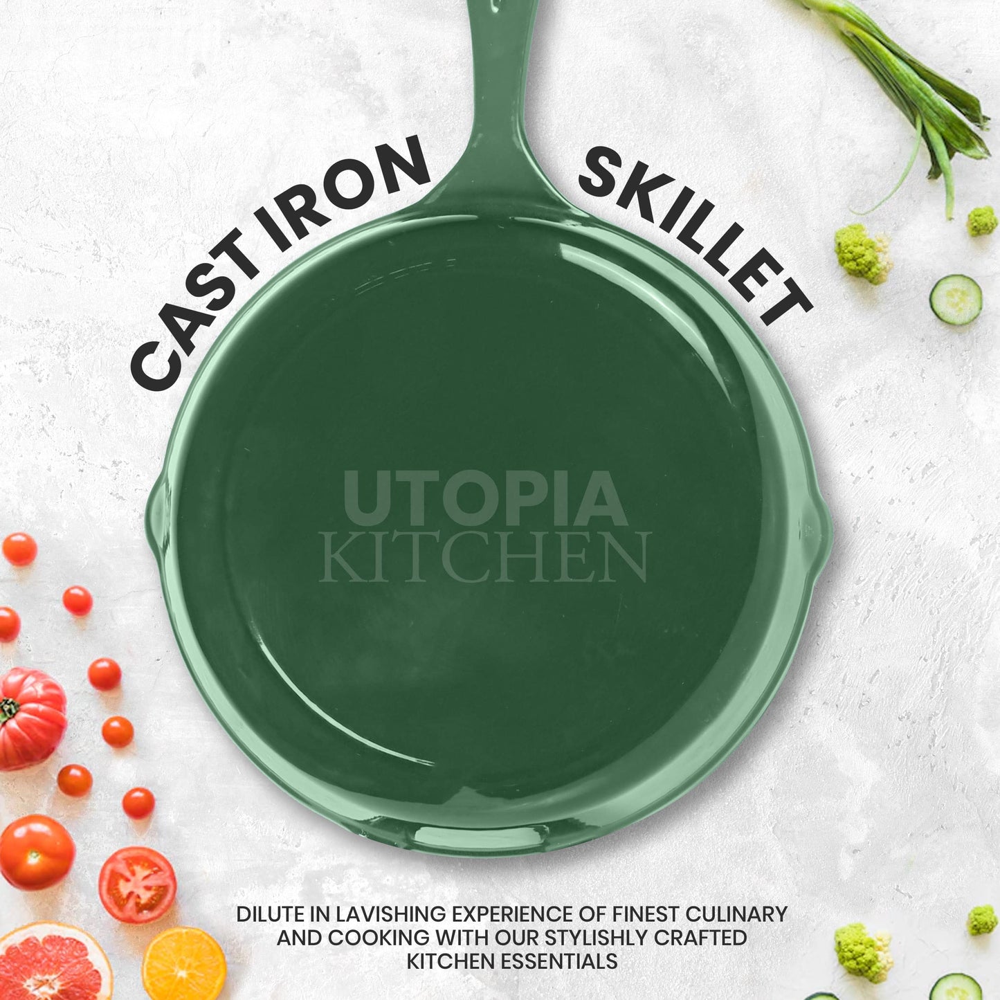 Utopia Kitchen Saute Fry Pan - Pre-Seasoned Cast Iron Skillet Set 3-Piece - Frying Pan - 6 Inch, 8 Inch and 10 Inch Cast Iron Set (Black)