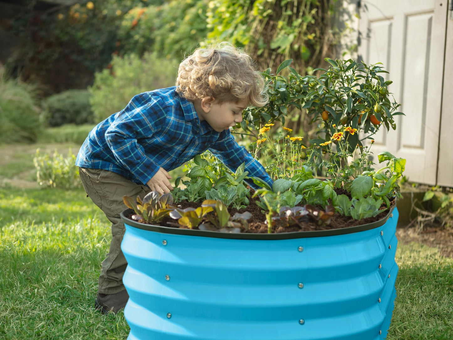 Galvanized Raised Garden Beds Outdoor // 4×2×1 ft Planter Raised Beds for Gardening, Vegetables, Flowers // Large Metal Garden Box (Silver)