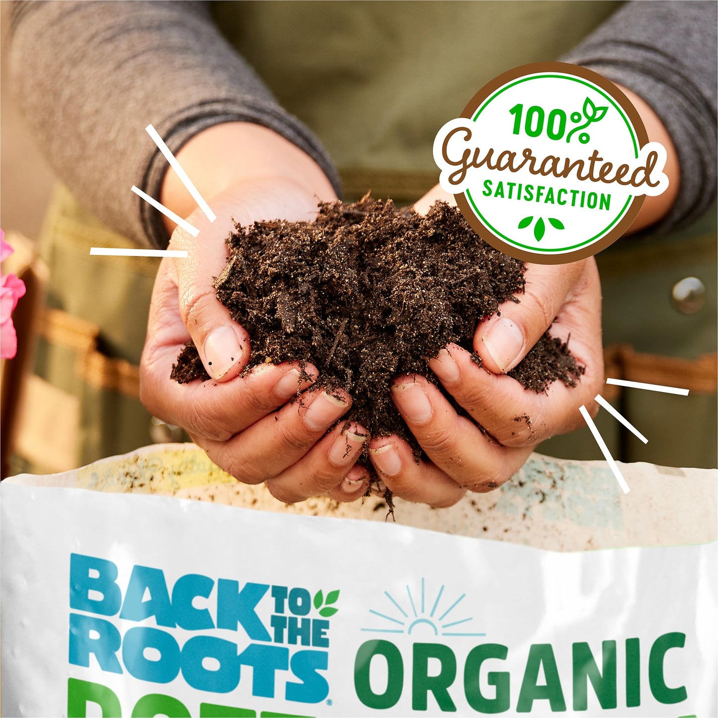 Back to the Roots Organic Seed Starting, Compressed Block expands to 12 Quarts, Made for Herbs, Veggies, Flowers