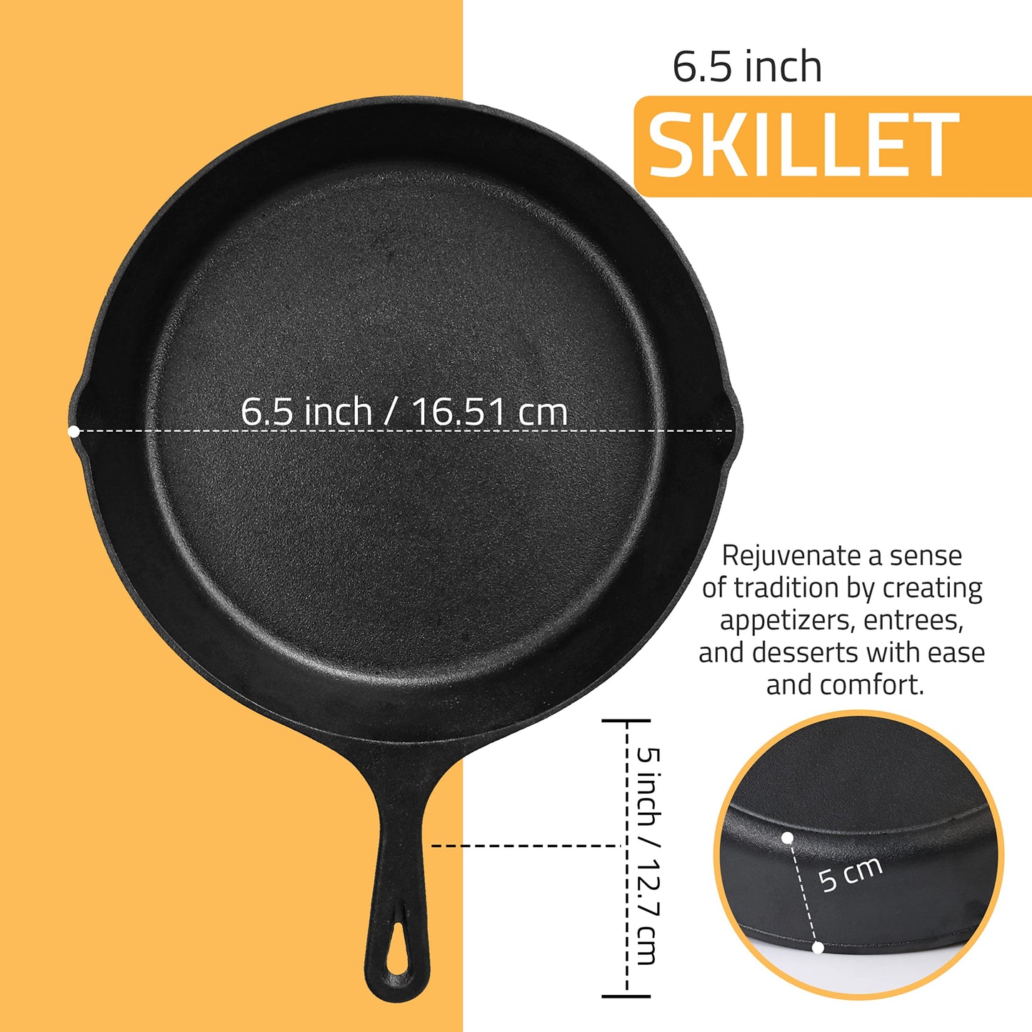 Utopia Kitchen Saute Fry Pan - Chefs Pan, Pre-Seasoned Cast Iron Skillet - Frying Pan 12 Inch - Safe Grill Cookware for Indoor & Outdoor Use - Cast Iron Pan (Black)