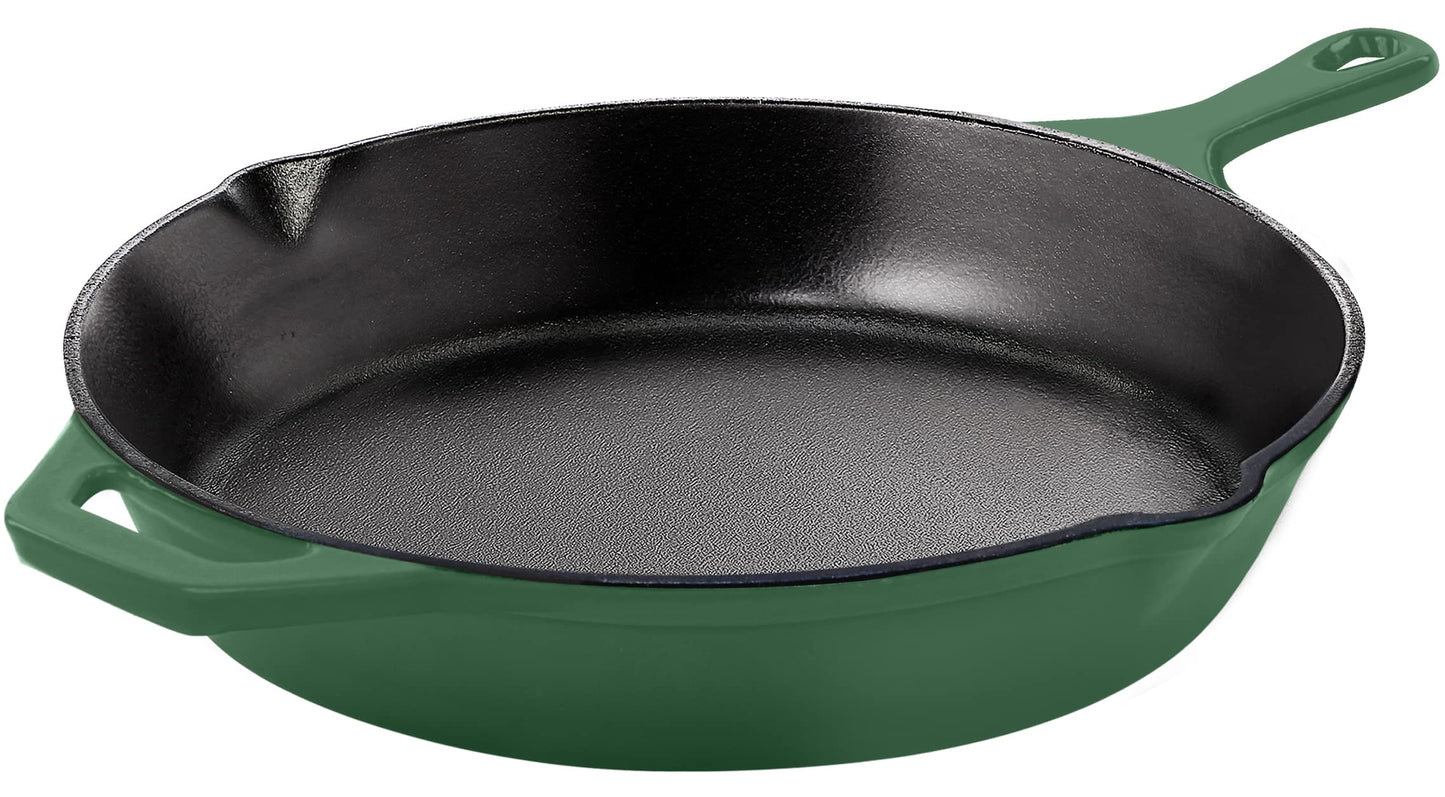 Utopia Kitchen Saute Fry Pan - Chefs Pan, Pre-Seasoned Cast Iron Skillet - Frying Pan 12 Inch - Safe Grill Cookware for Indoor & Outdoor Use - Cast Iron Pan (Black)