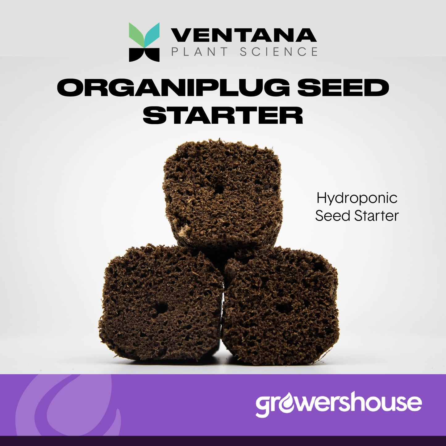 VPS OrganiPlug Hydroponic Seed Starter Plugs, 50 Pack, Rapid Root Planting Pods for Seedling, Clone, Cutting, Promotes Plant, Flower, Vegetable Growth w/Organic Soil Ingredients, Fits Standard Tray