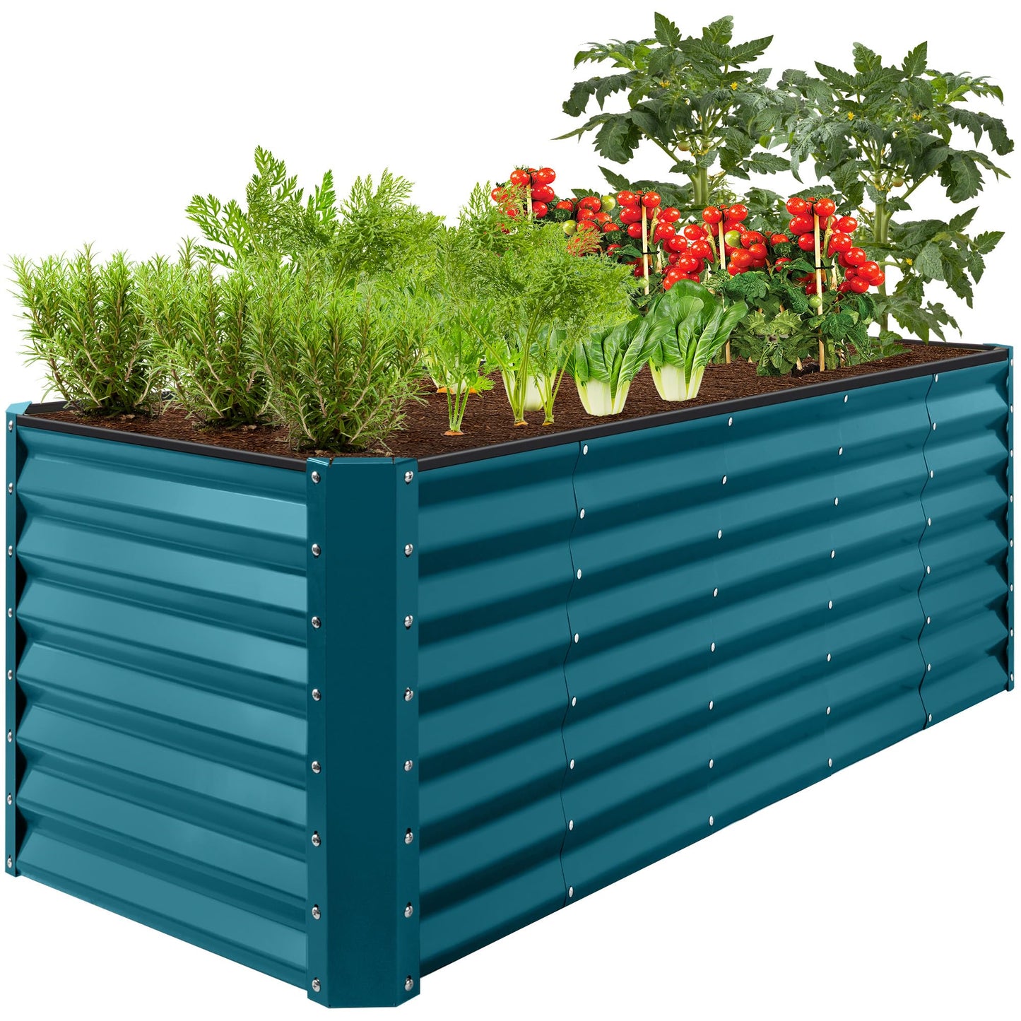 Best Choice Products 8x4x2ft Outdoor Metal Raised Garden Bed, Deep Root Planter Box for Vegetables, Flowers, Herbs, and Succulents w/ 478 Gallon Capacity - Gray